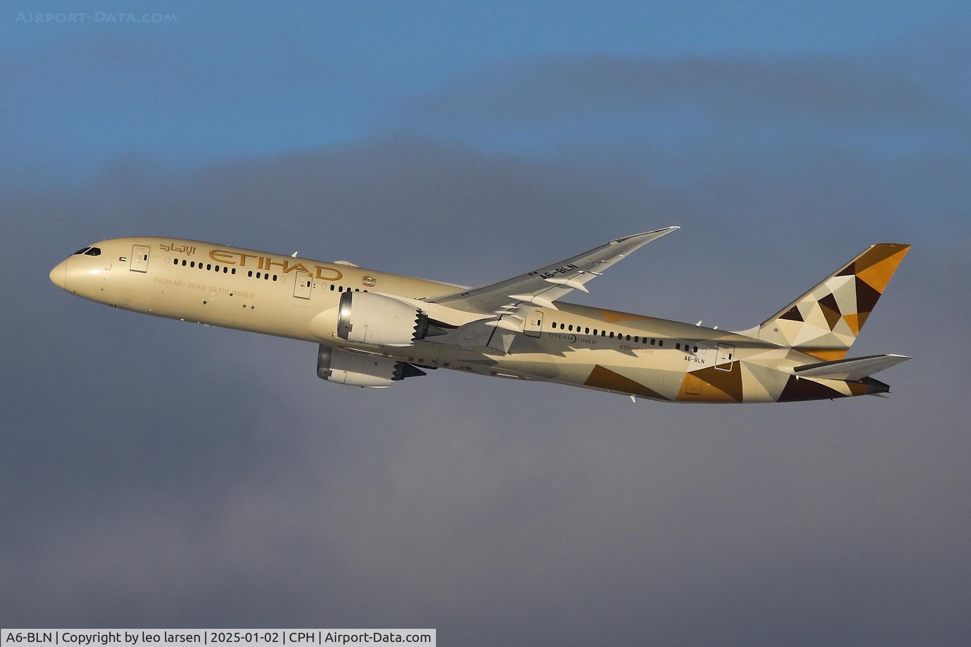A6-BLN, 2017 Boeing 787-9 Dreamliner C/N 39659, Copenhagen 2.1.2025