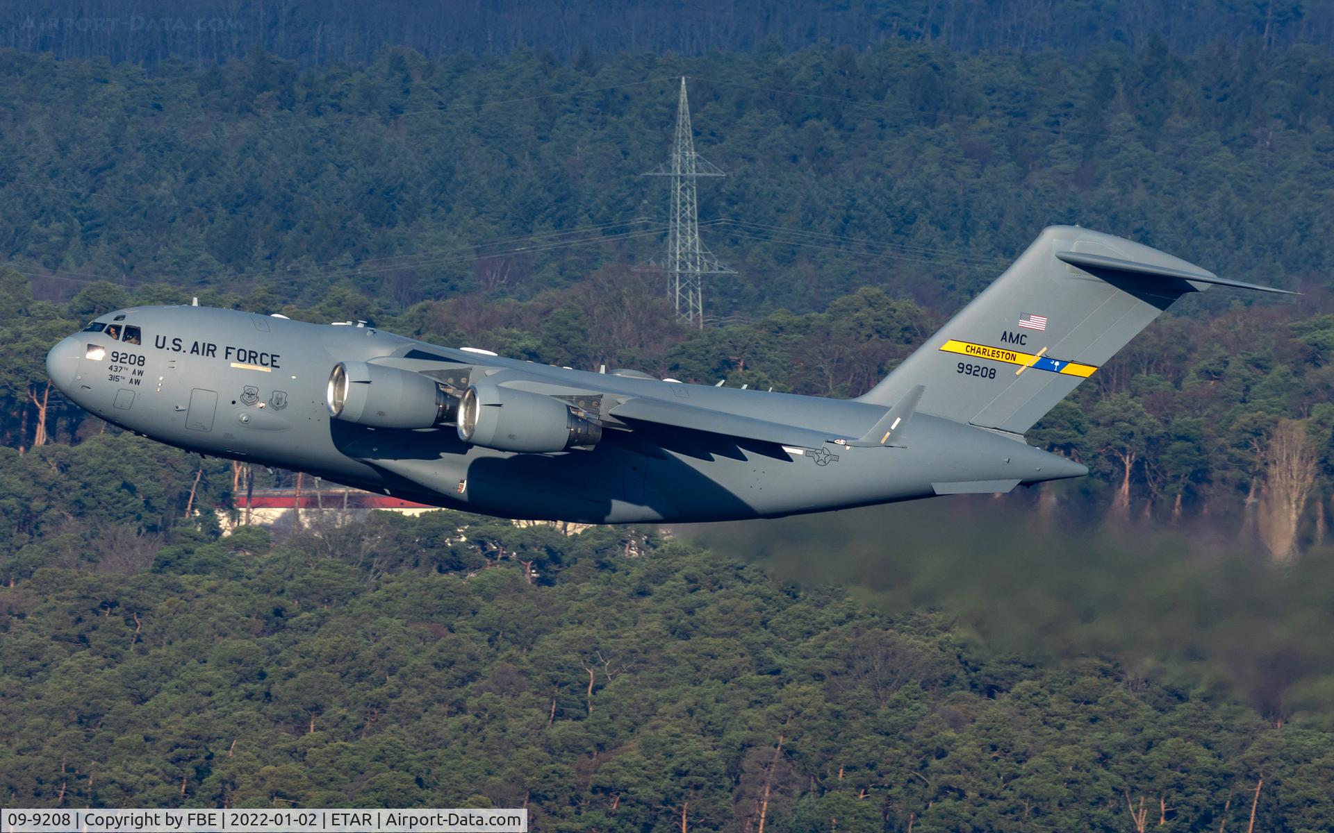 09-9208, 2009 Boeing C-17A Globemaster III C/N P-208, departure from Ramstein AB