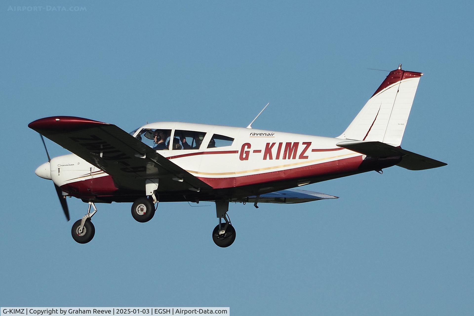 G-KIMZ, 1968 Piper PA-28-180 Cherokee C/N 28-4870, Landing at Norwich.