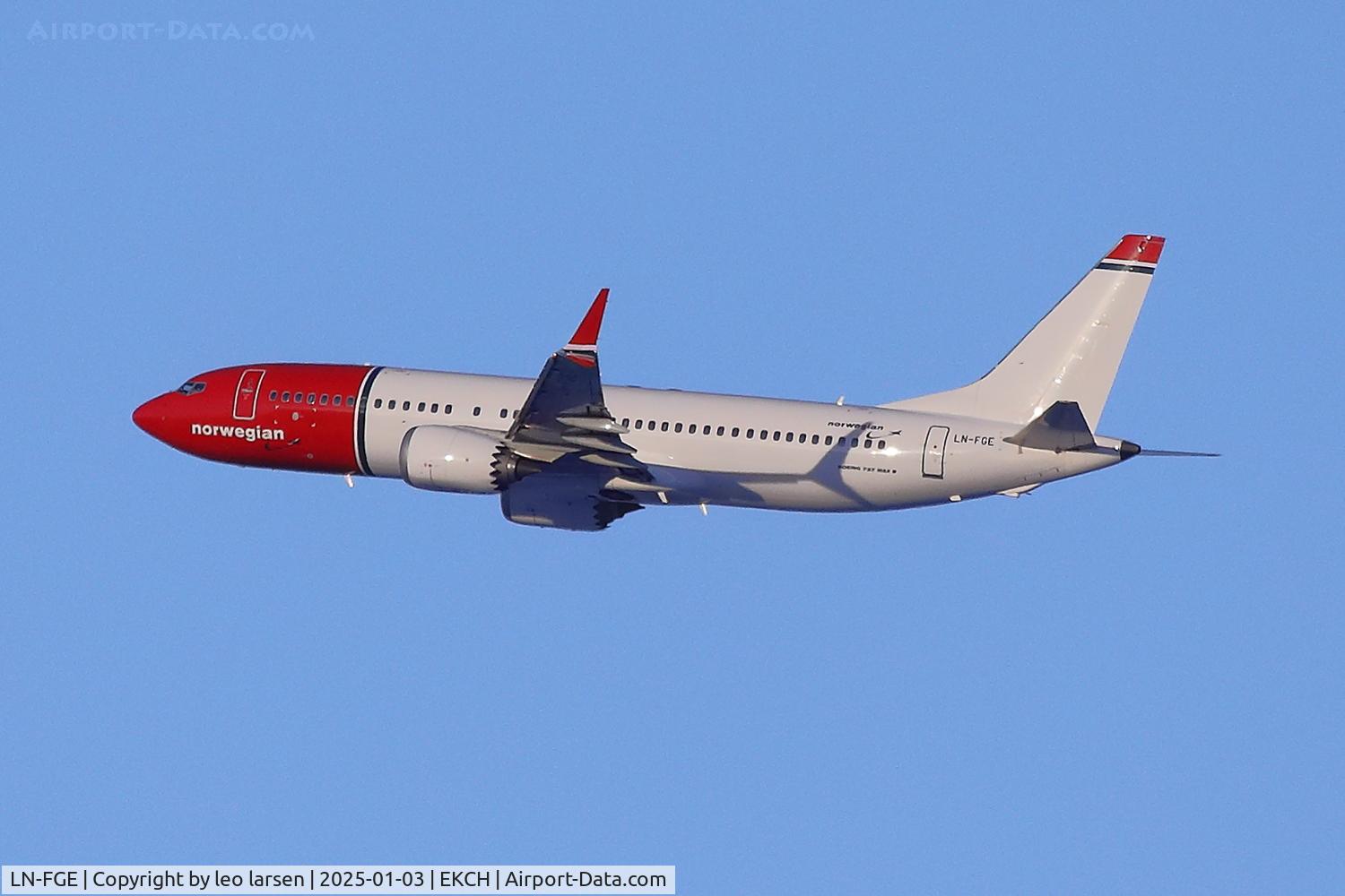 LN-FGE, 2021 Boeing 737-8 MAX C/N 63560, Copenhagen 3.1.2025