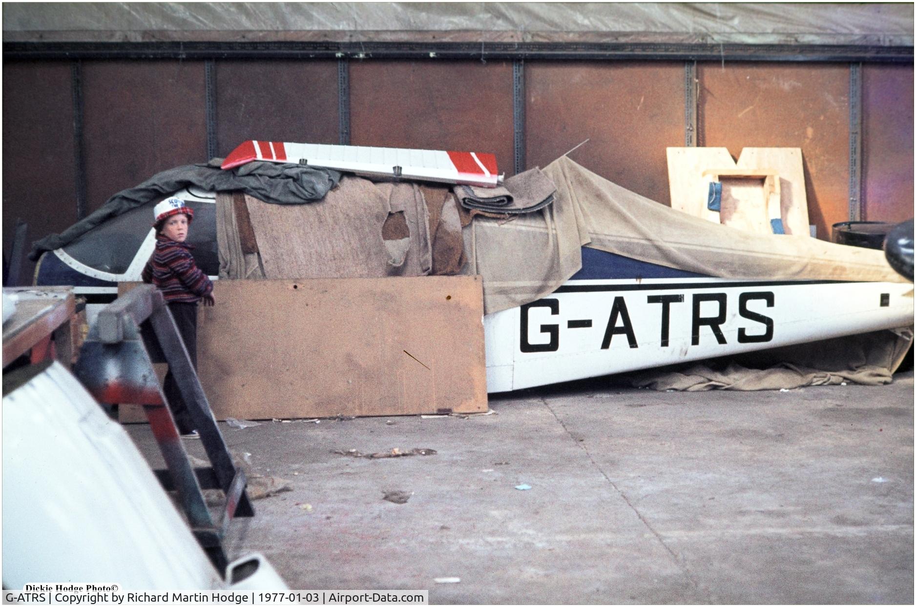 G-ATRS, 1966 Piper PA-28-140 Cherokee C/N 28-21913, Seen in c1977 could be Prestwick or Blackpool.
