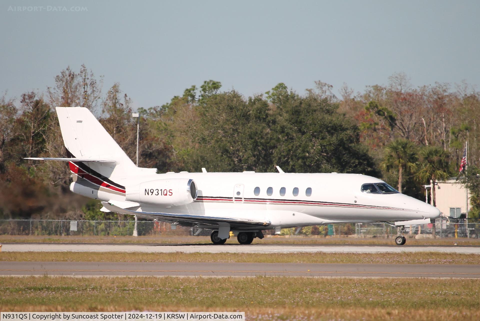 N931QS, 1998 Cessna 750 Citation X C/N 750-0064, NetJets Flight 931 departs Runway 6 at Southwest Florida International Airport enroute to Philadelphia International Airport