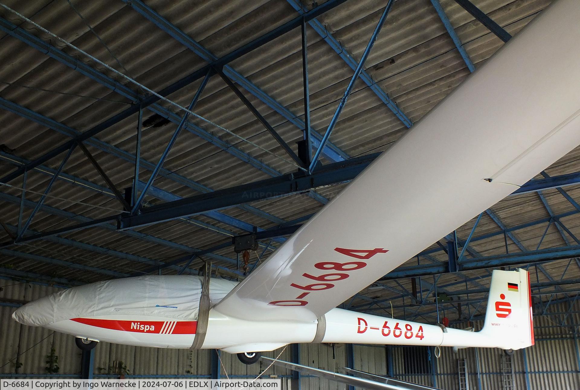 D-6684, 1981 Schleicher ASK-21 C/N 21058, Schleicher ASK-21 (tailplane dismounted) at Wesel-Römerwardt airfield
