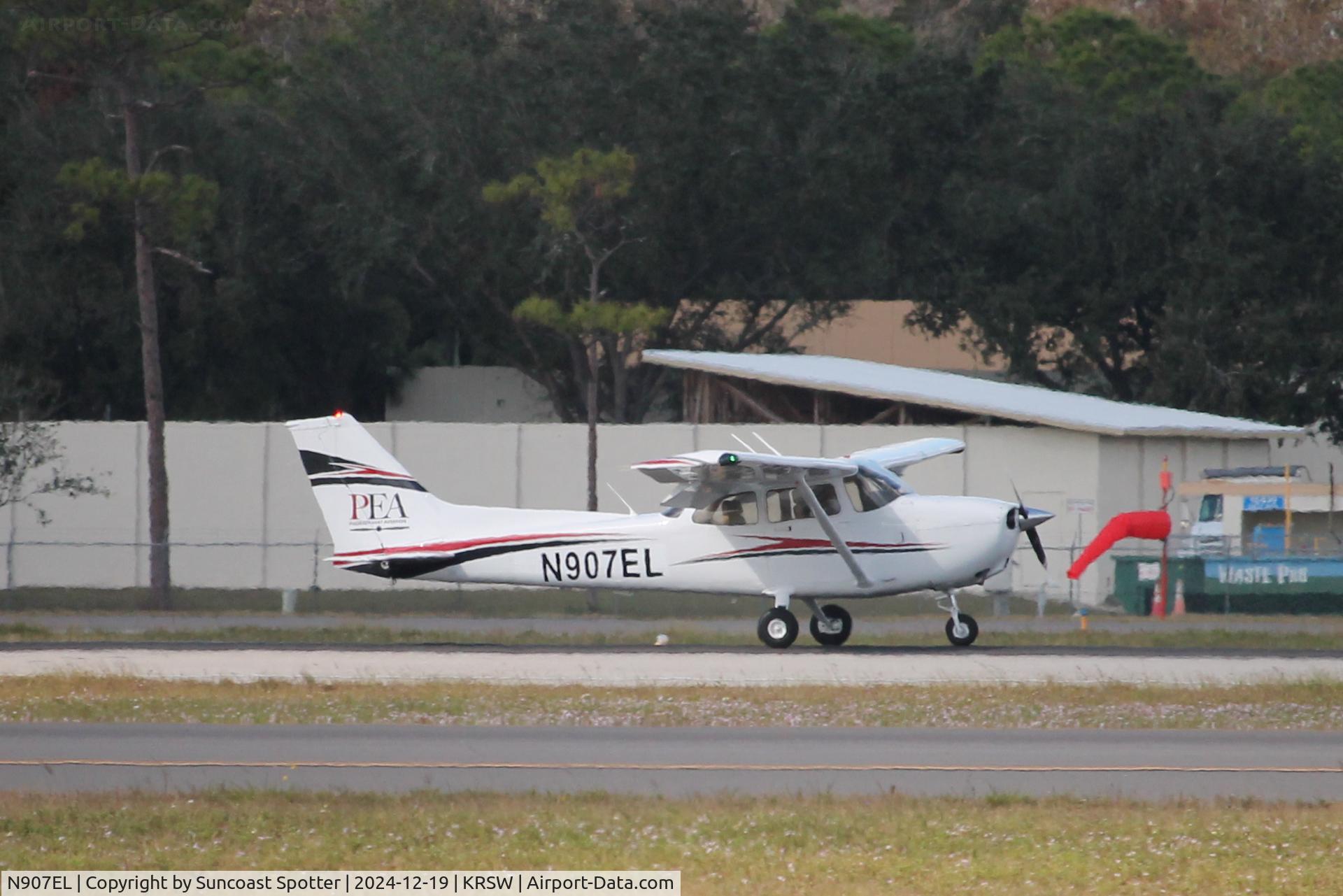 N907EL, 2008 Cessna 172S C/N 172S10750, Phoenix East Flight 282 arrives on Runway 6 at Southwest Florida International Airport following flight from Sarasota-Bradenton International Airport