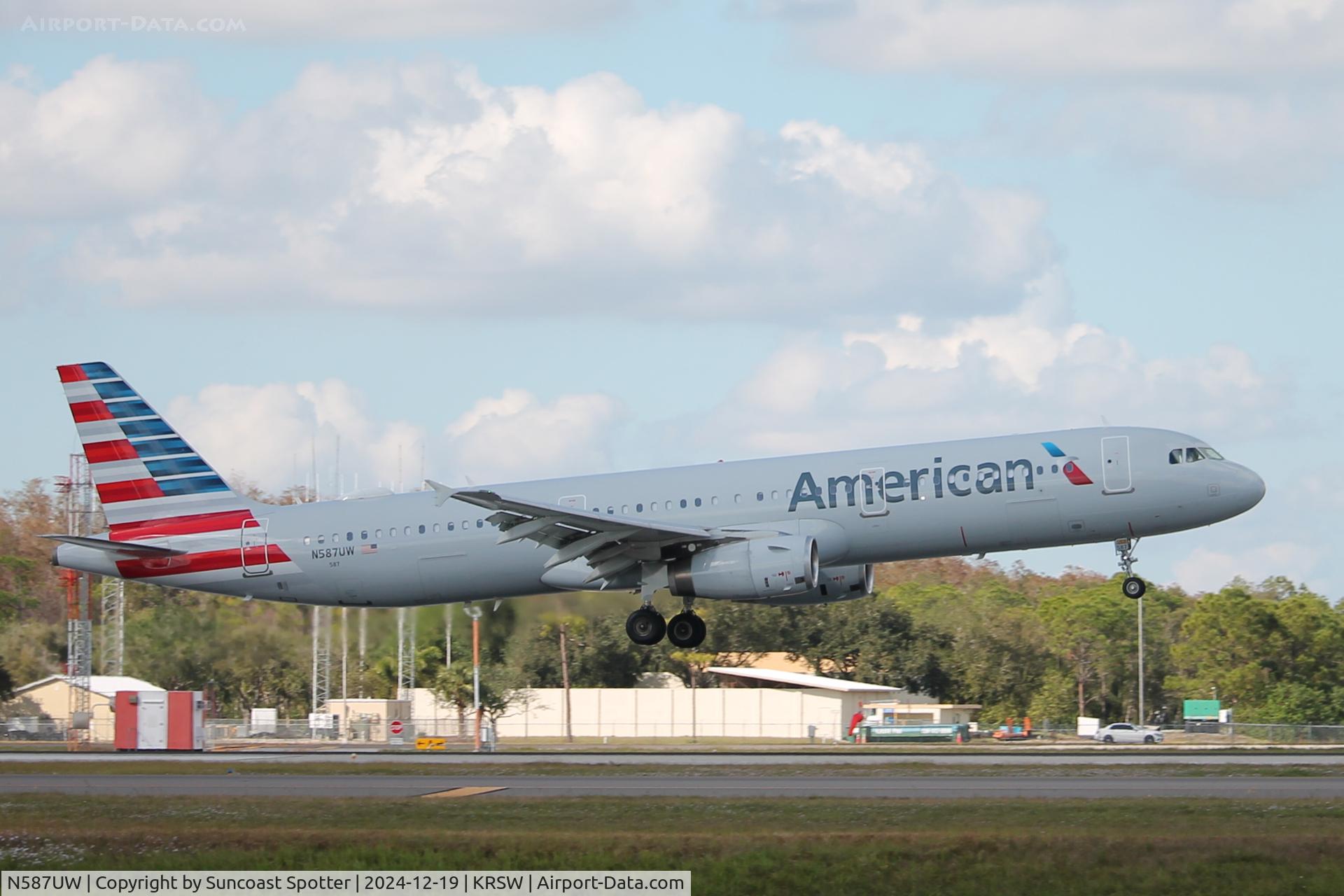 N587UW, 2014 Airbus A321-231 C/N 6236, American Flight 1094 arrives on Runway 6 at Southwest Florida International Airport following flight from Charlotte-Douglas International Airport