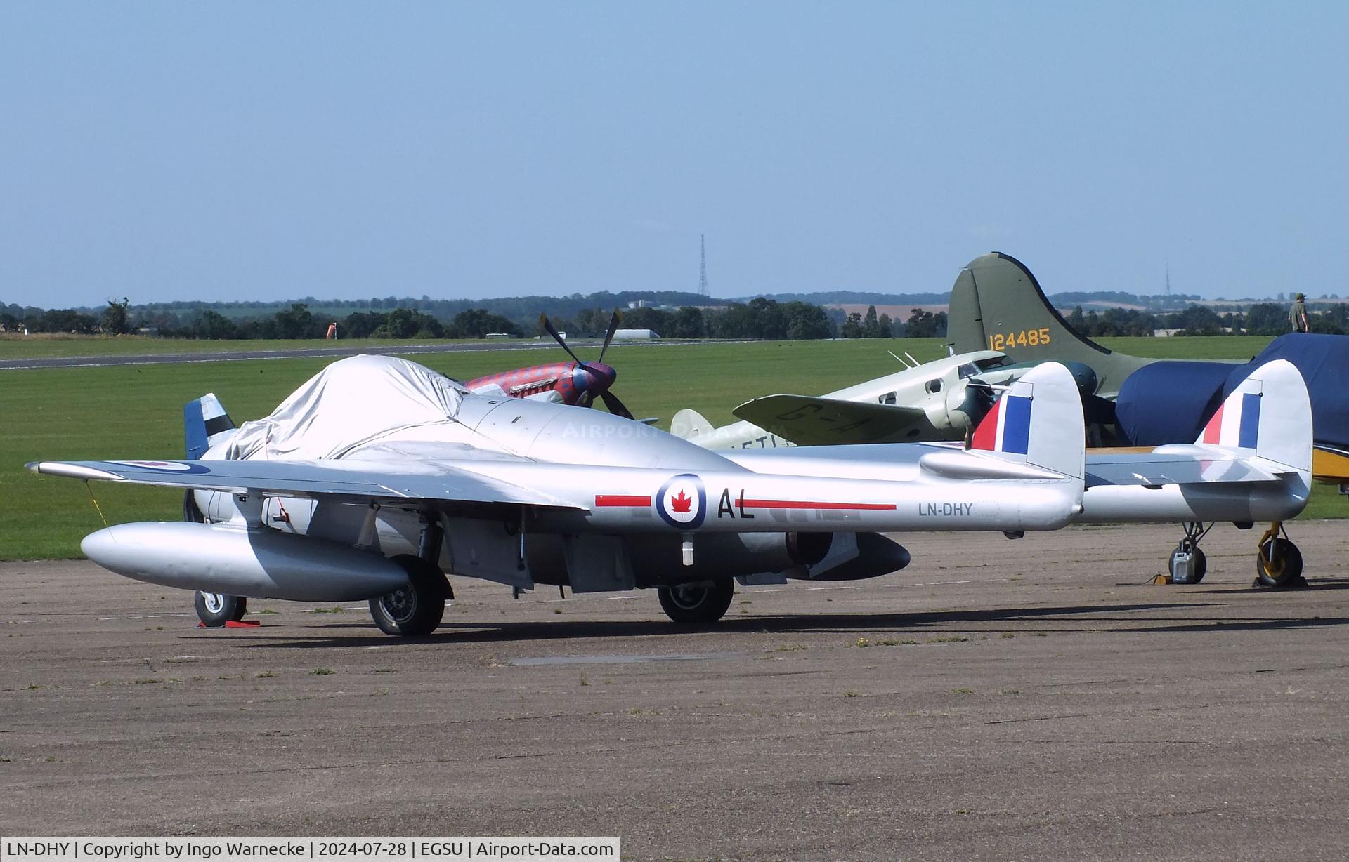 LN-DHY, 1952 De Havilland (FFA) DH-100 Vampire FB6 C/N 705, De Havilland D.H.100 Vampire FB6 at Duxford airfield (two days after Duxford Flying Day: The Americans 2024)
