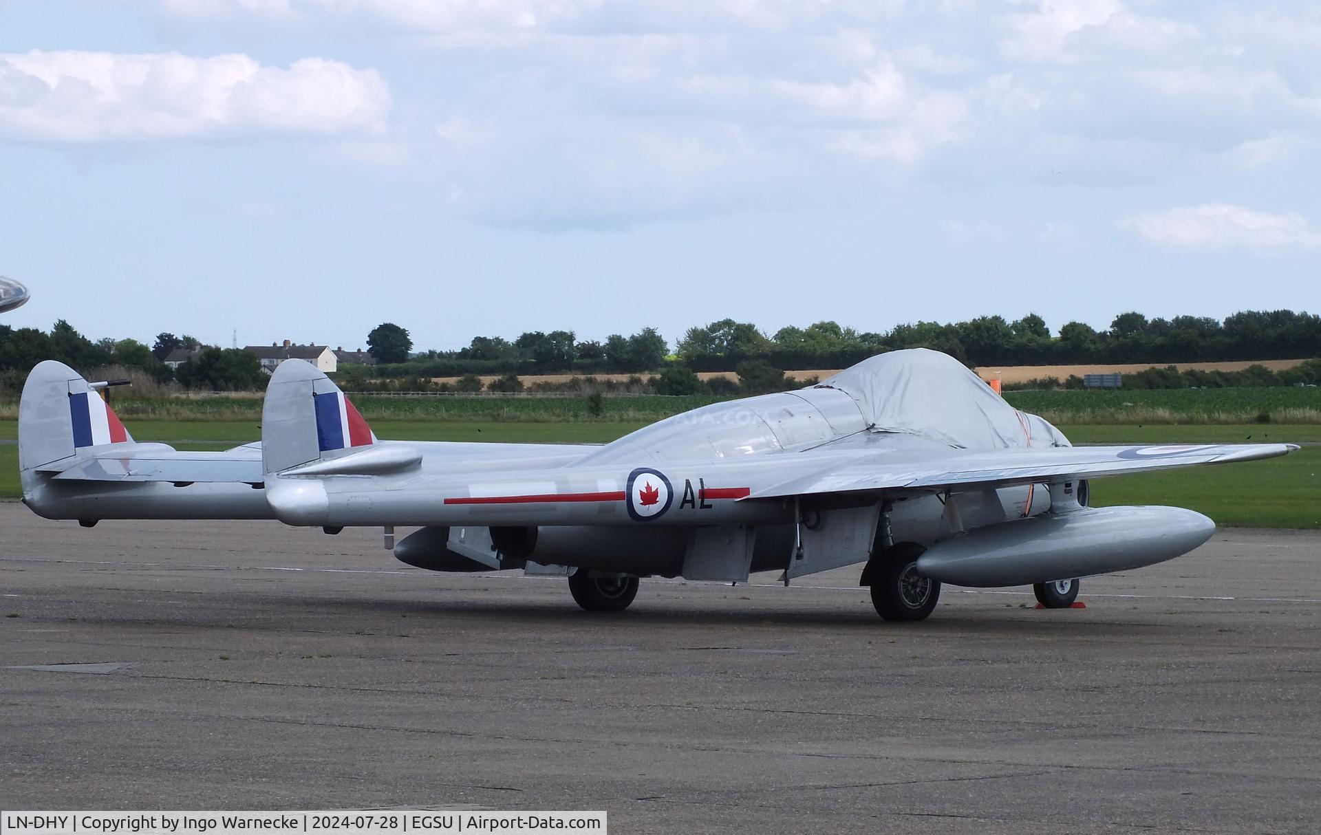 LN-DHY, 1952 De Havilland (FFA) DH-100 Vampire FB6 C/N 705, De Havilland D.H.100 Vampire FB6 at Duxford airfield (two days after Duxford Flying Day: The Americans 2024)