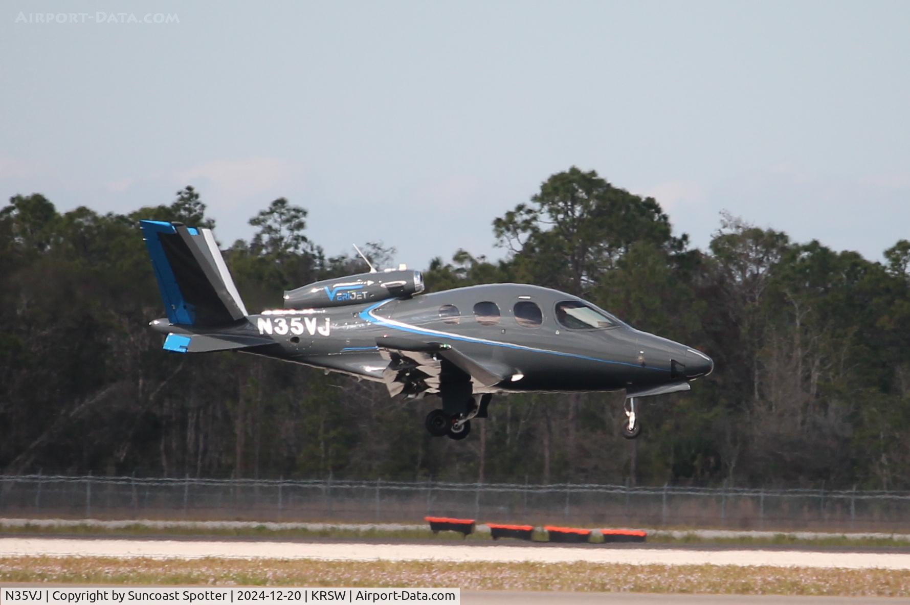 N35VJ, 2022 Cirrus Design SF50 C/N 0416, VeriJet Flight 35 arrives on Runway 6 at Southwest Florida International Airport following flight from Birmingham-Shuttlesworth International Airport