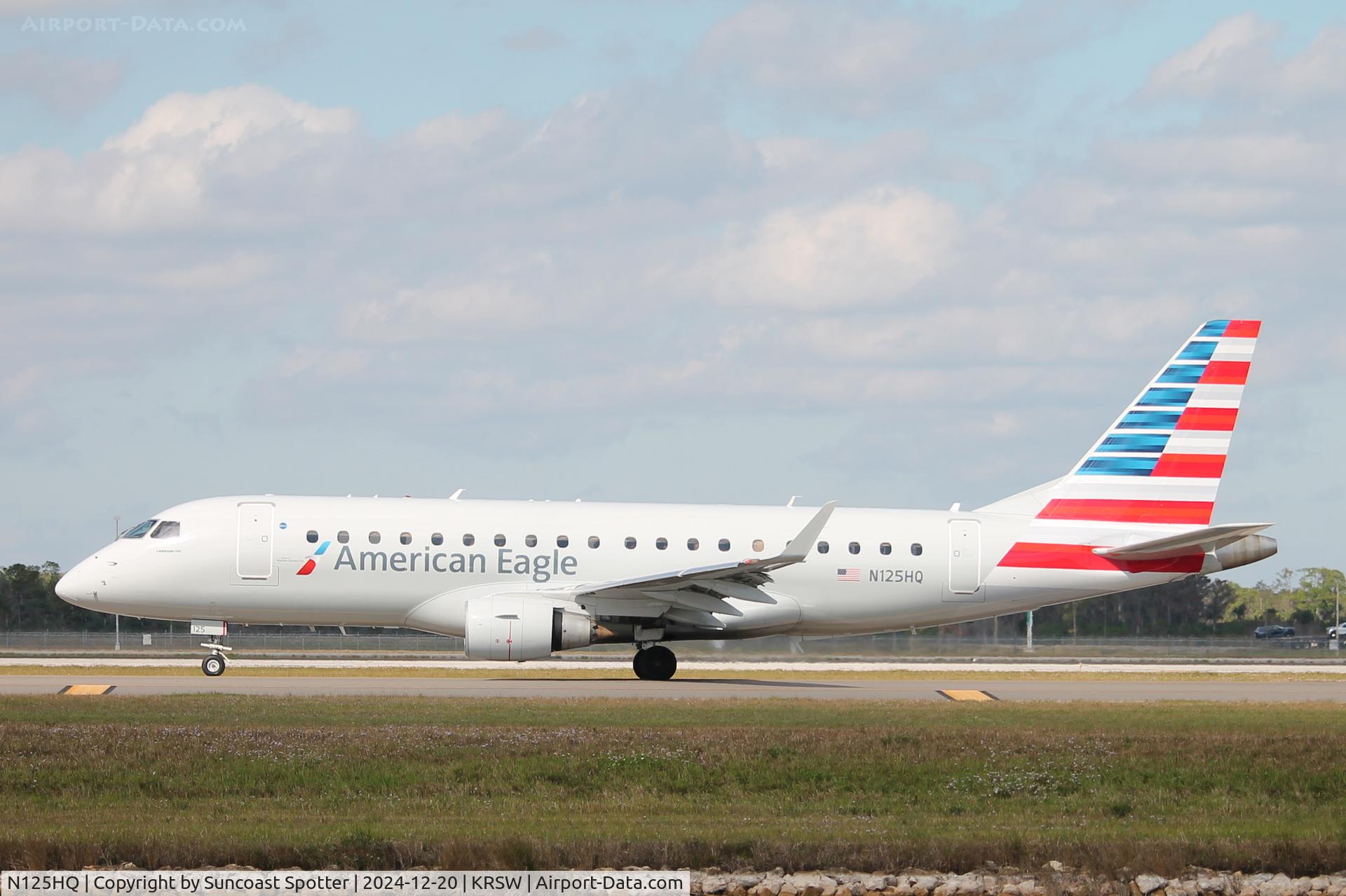 N125HQ, 2007 Embraer 175LR (ERJ-170-200LR) C/N 17000202, American Flight 4524 operated by Republic taxis at Southwest Florida International Airport prior to flight to Reagan National Airport