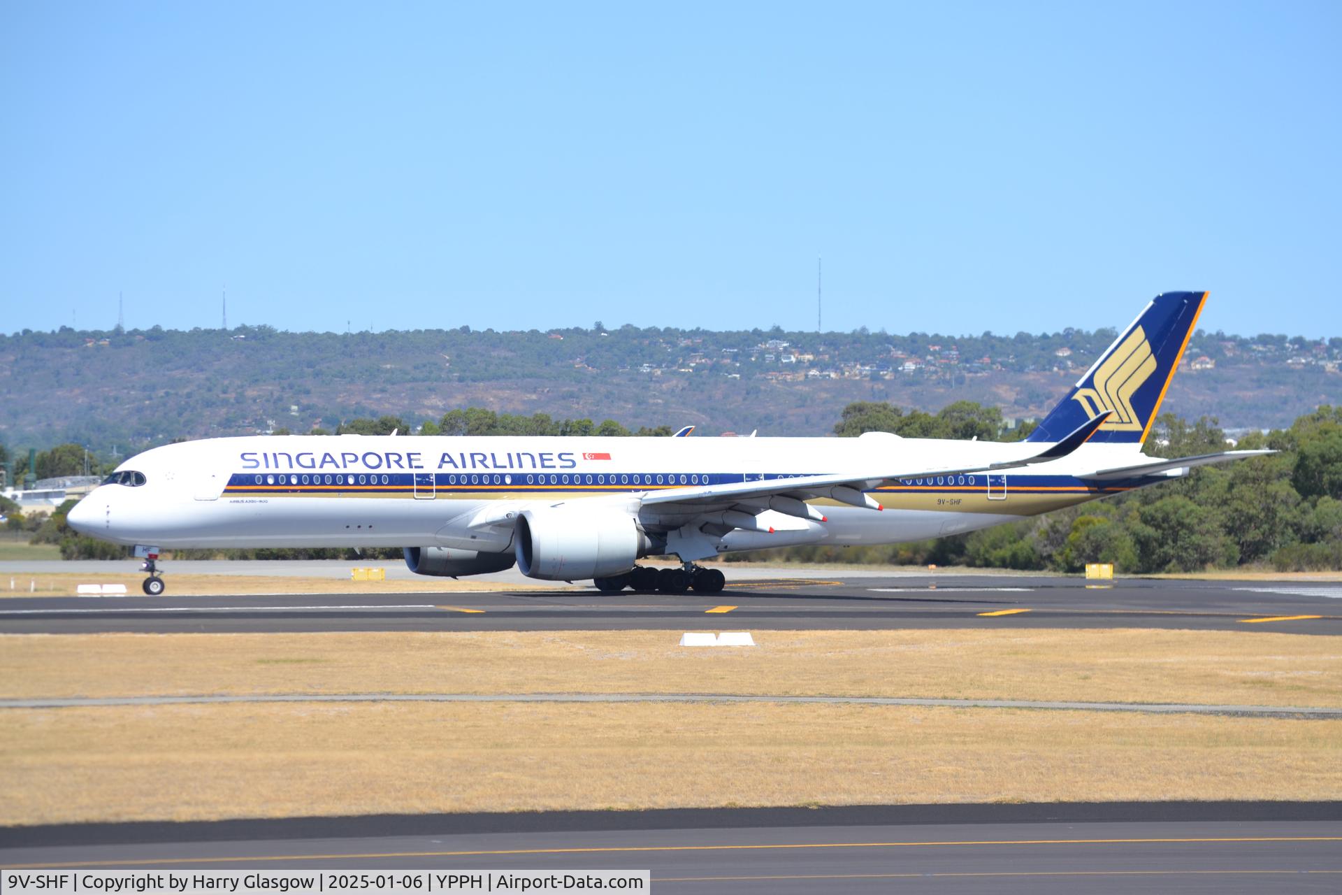9V-SHF, 2019 Airbus A350-941 C/N 305, Departing Perth 03 for Singapore