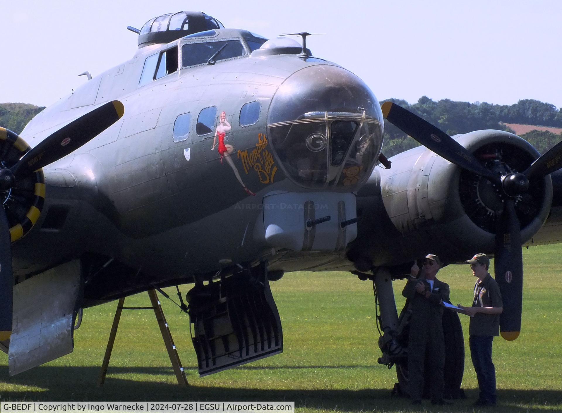 G-BEDF, 1944 Boeing B-17G Flying Fortress C/N 8693, Boeing B-17G Flying Fortress at Duxford airfield (two days after Duxford Flying Day: The Americans 2024)