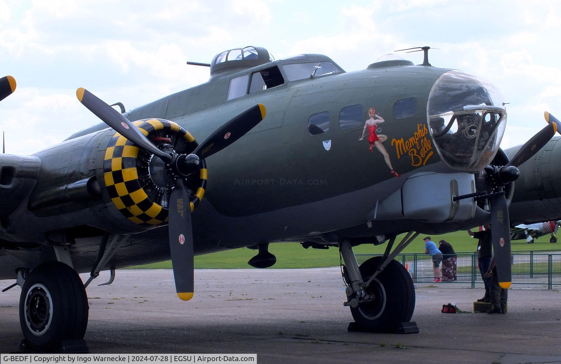G-BEDF, 1944 Boeing B-17G Flying Fortress C/N 8693, Boeing B-17G Flying Fortress at Duxford airfield (two days after Duxford Flying Day: The Americans 2024)