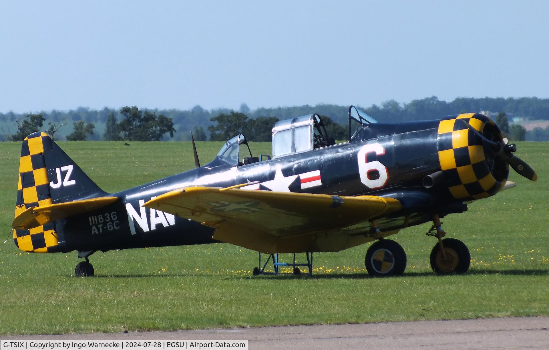 G-TSIX, 1948 North American AT-6C Harvard IIA C/N 88-9725, North American AT-6C Harvard II A at Duxford airfield (two days after Duxford Flying Day: The Americans 2024)