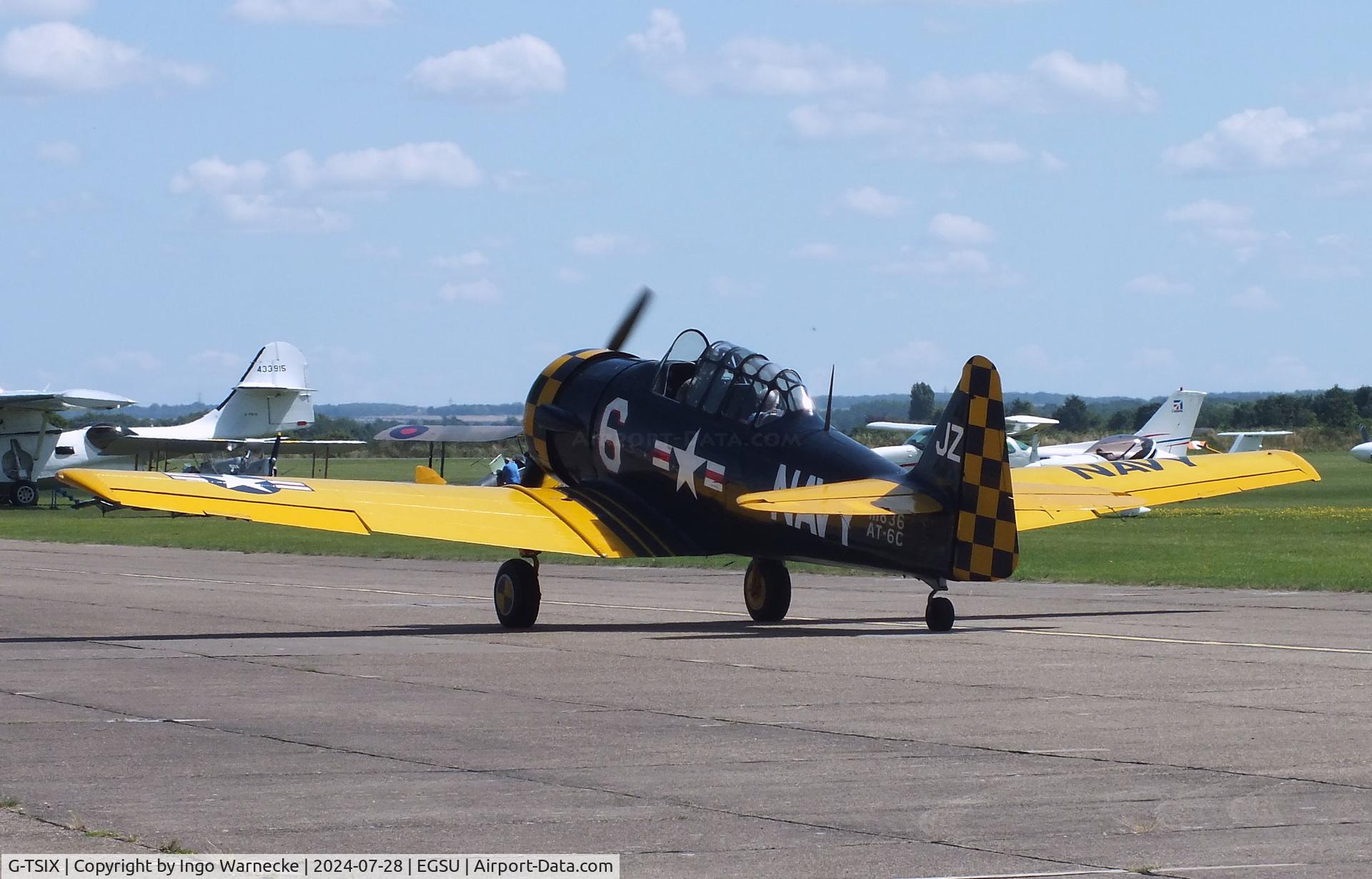 G-TSIX, 1948 North American AT-6C Harvard IIA C/N 88-9725, North American AT-6C Harvard II A at Duxford airfield (two days after Duxford Flying Day: The Americans 2024)