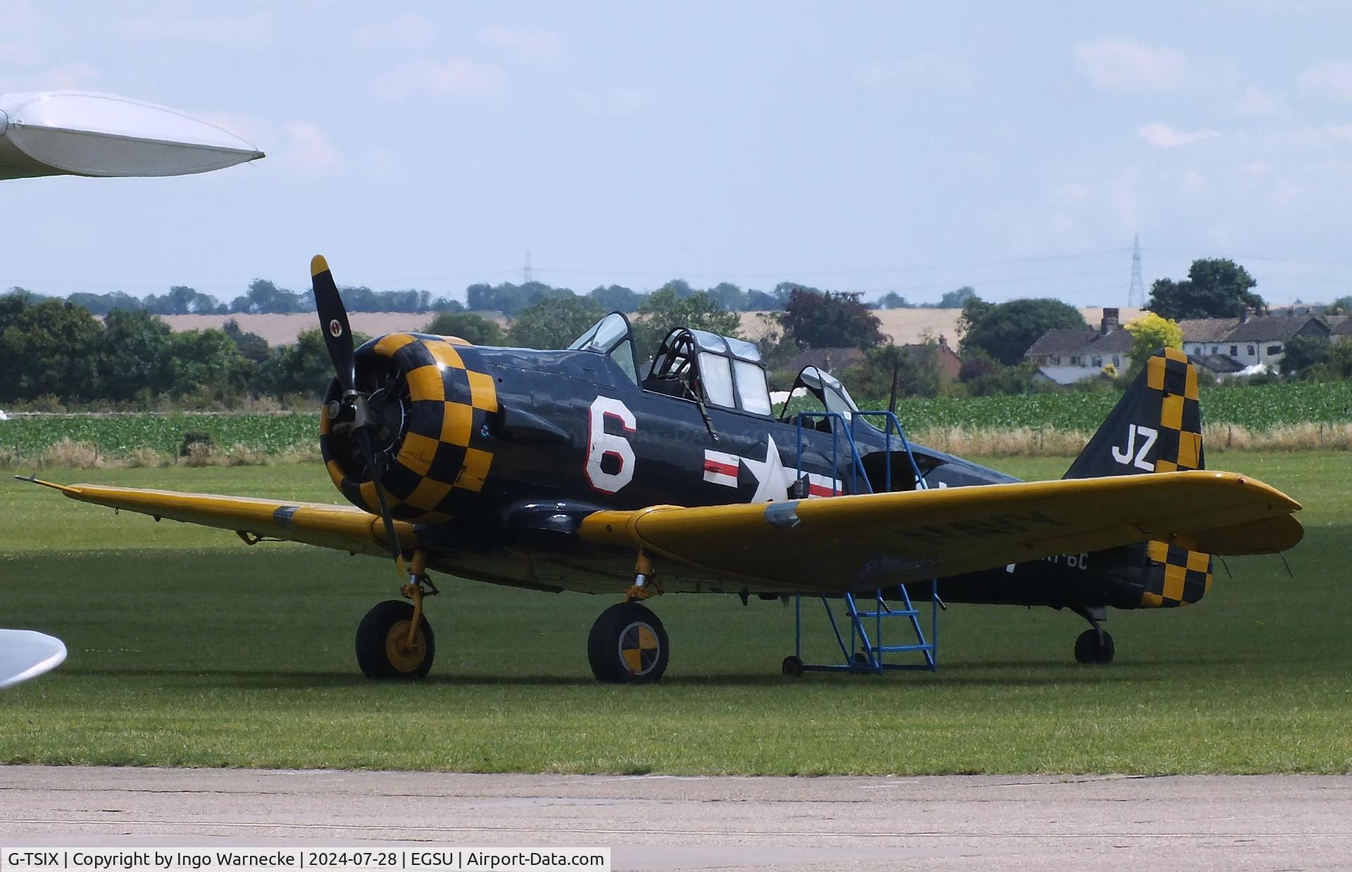 G-TSIX, 1948 North American AT-6C Harvard IIA C/N 88-9725, North American AT-6C Harvard II A at Duxford airfield (two days after Duxford Flying Day: The Americans 2024)