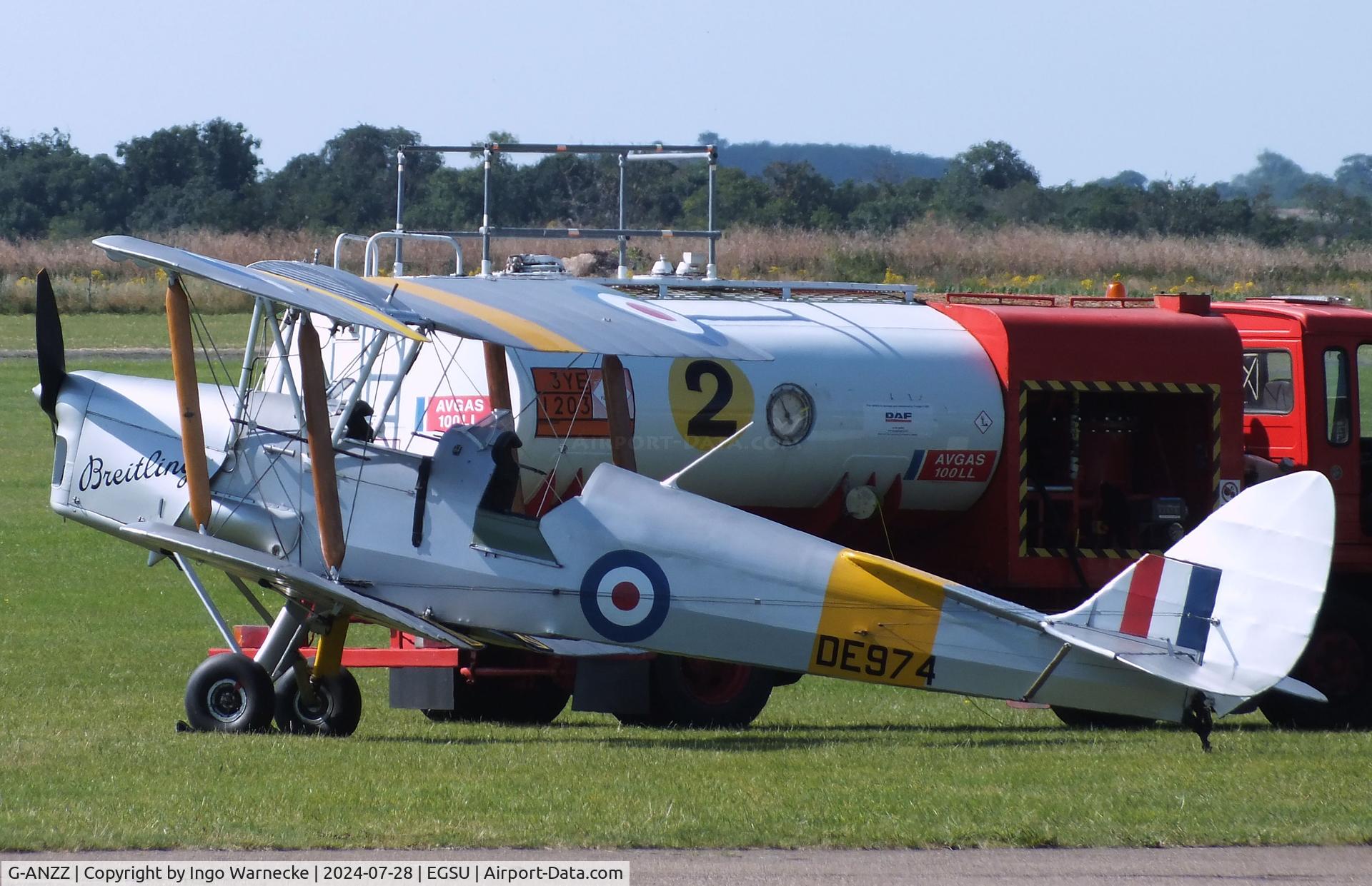 G-ANZZ, 1944 De Havilland DH-82A Tiger Moth II C/N 85834, De Havilland D.H.82A Tiger Moth at Duxford airfield (two days after Duxford Flying Day: The Americans 2024)