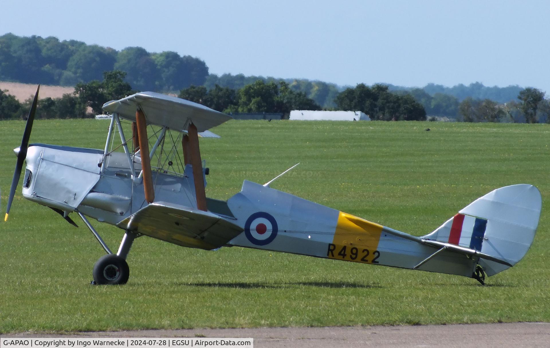 G-APAO, 1940 De Havilland DH-82A Tiger Moth II C/N 82845, De Havilland D.H.82A Tiger Moth at Duxford airfield (two days after Duxford Flying Day: The Americans 2024)
