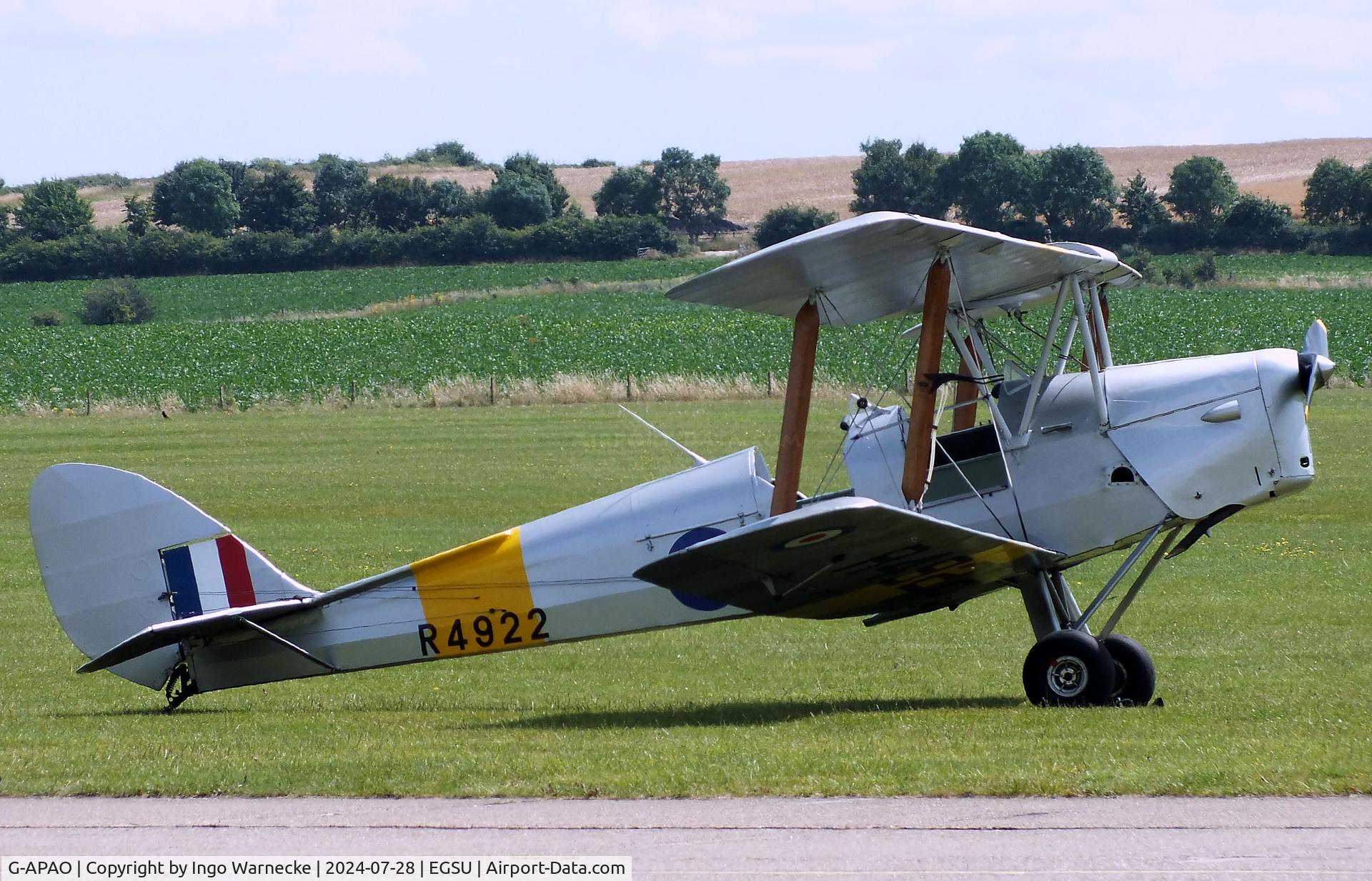 G-APAO, 1940 De Havilland DH-82A Tiger Moth II C/N 82845, De Havilland D.H.82A Tiger Moth at Duxford airfield (two days after Duxford Flying Day: The Americans 2024)