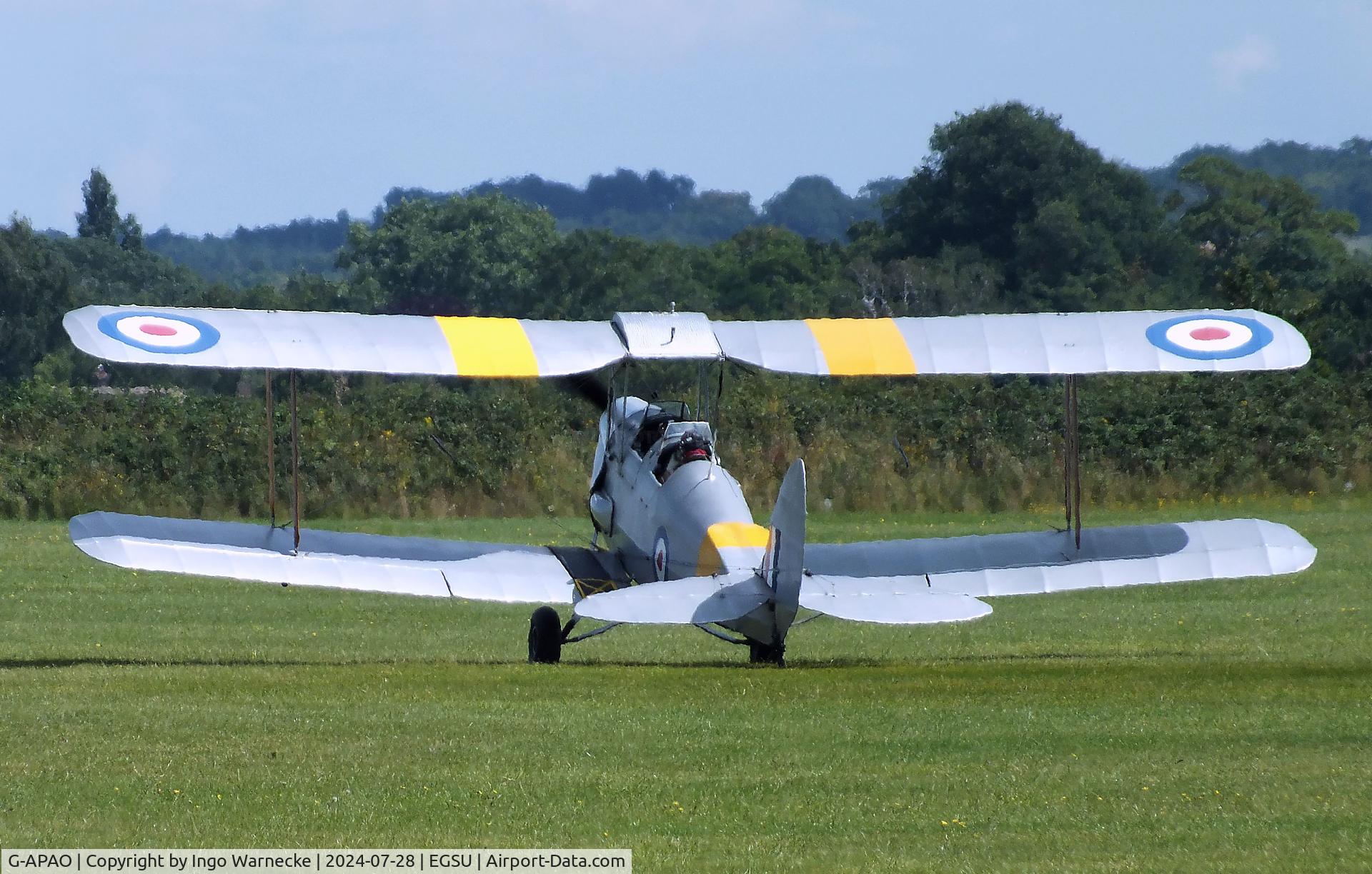 G-APAO, 1940 De Havilland DH-82A Tiger Moth II C/N 82845, De Havilland D.H.82A Tiger Moth at Duxford airfield (two days after Duxford Flying Day: The Americans 2024)