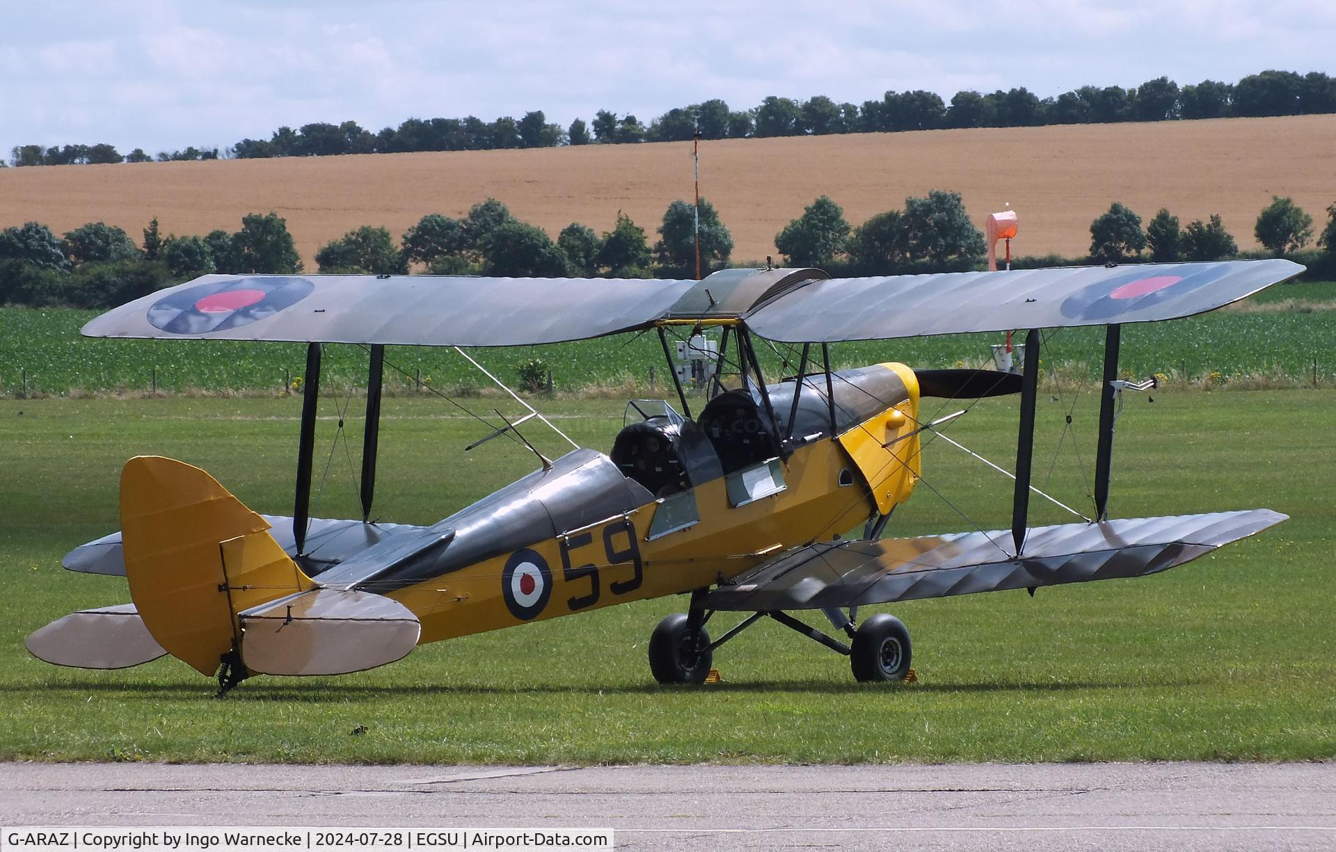 G-ARAZ, 1940 De Havilland DH-82A Tiger Moth II C/N 82867, De Havilland D.H.82A Tiger Moth at Duxford airfield (two days after Duxford Flying Day: The Americans 2024)