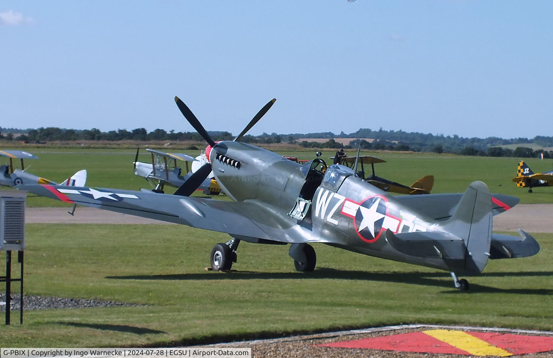 G-PBIX, 1945 Supermarine 361 Spitfire LF.XVIe C/N CBAF.11581, Supermarine Spitfire LF XVIe at Duxford airfield (two days after Duxford Flying Day: The Americans 2024)