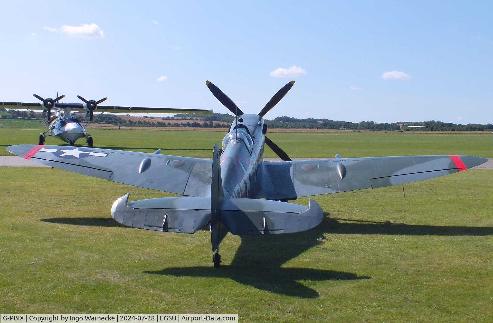 G-PBIX, 1945 Supermarine 361 Spitfire LF.XVIe C/N CBAF.11581, Supermarine Spitfire LF XVIe at Duxford airfield (two days after Duxford Flying Day: The Americans 2024)