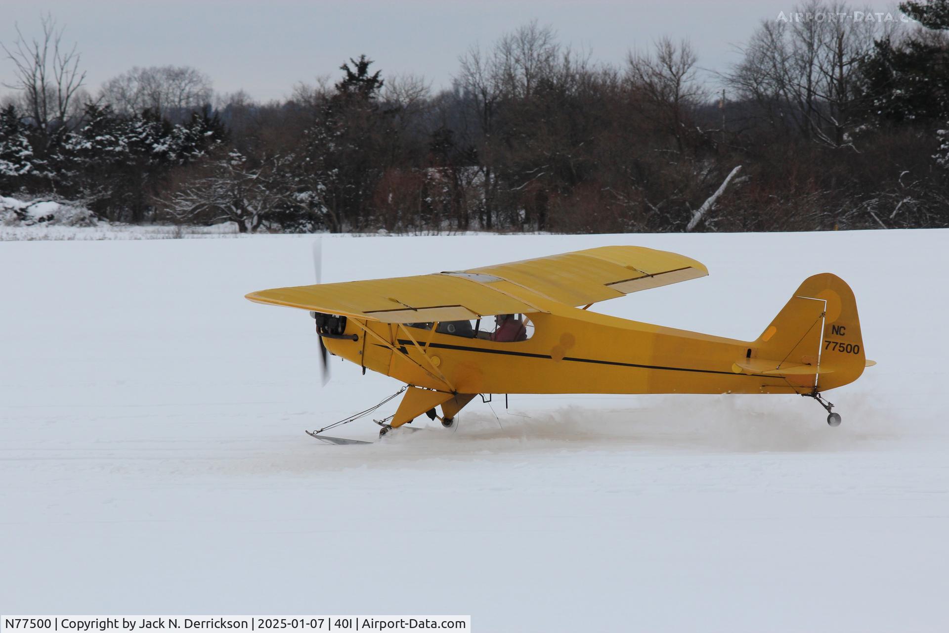 N77500, Piper J3C-65 Cub C/N 21991, Cub on Skis