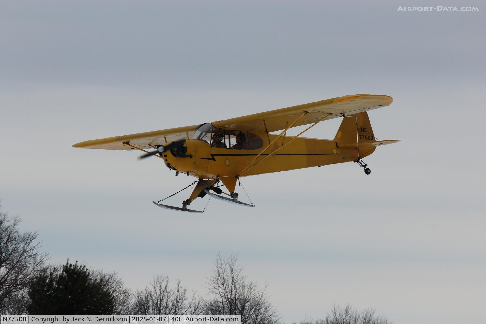 N77500, Piper J3C-65 Cub C/N 21991, Cub on Skis