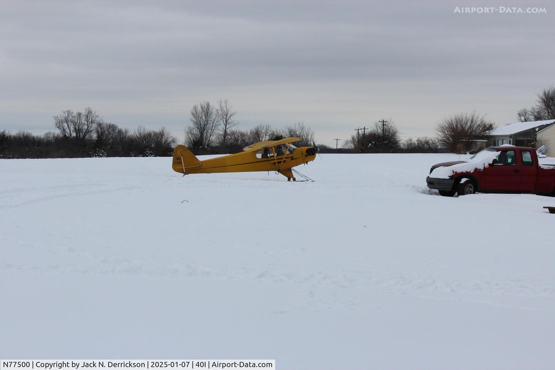 N77500, Piper J3C-65 Cub C/N 21991, Cub on Skis