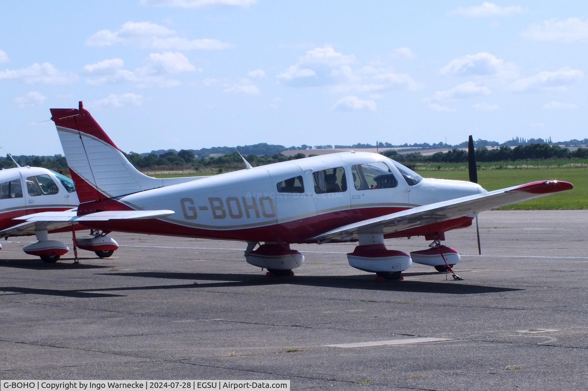 G-BOHO, 1980 Piper PA-28-161 Cherokee Warrior II C/N 28-8016196, Piper PA-28-161 Cherokee Warrior II at Duxford airfield (two days after Duxford Flying Day: The Americans 2024)