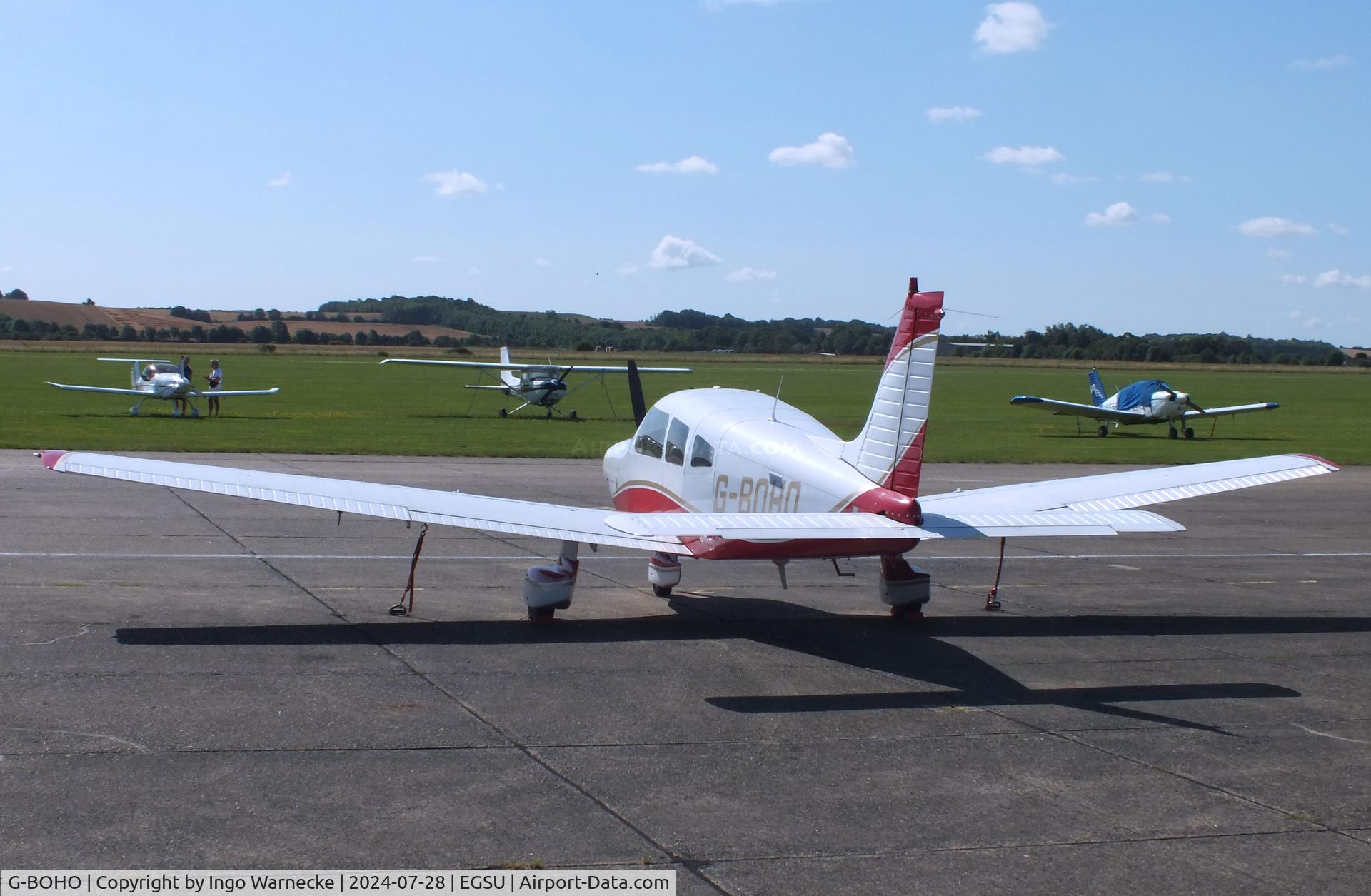G-BOHO, 1980 Piper PA-28-161 Cherokee Warrior II C/N 28-8016196, Piper PA-28-161 Cherokee Warrior II at Duxford airfield (two days after Duxford Flying Day: The Americans 2024)