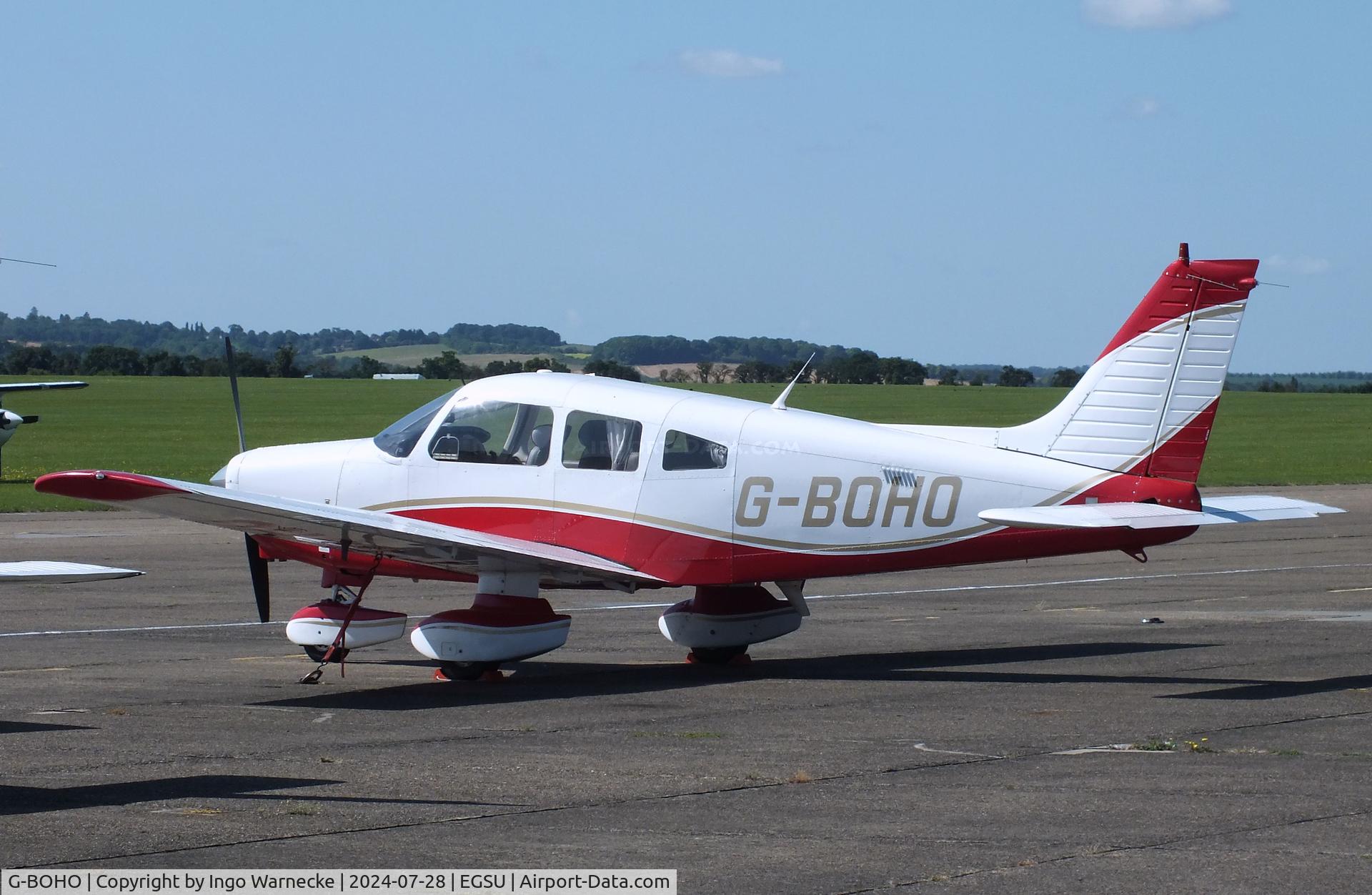 G-BOHO, 1980 Piper PA-28-161 Cherokee Warrior II C/N 28-8016196, Piper PA-28-161 Cherokee Warrior II at Duxford airfield (two days after Duxford Flying Day: The Americans 2024)
