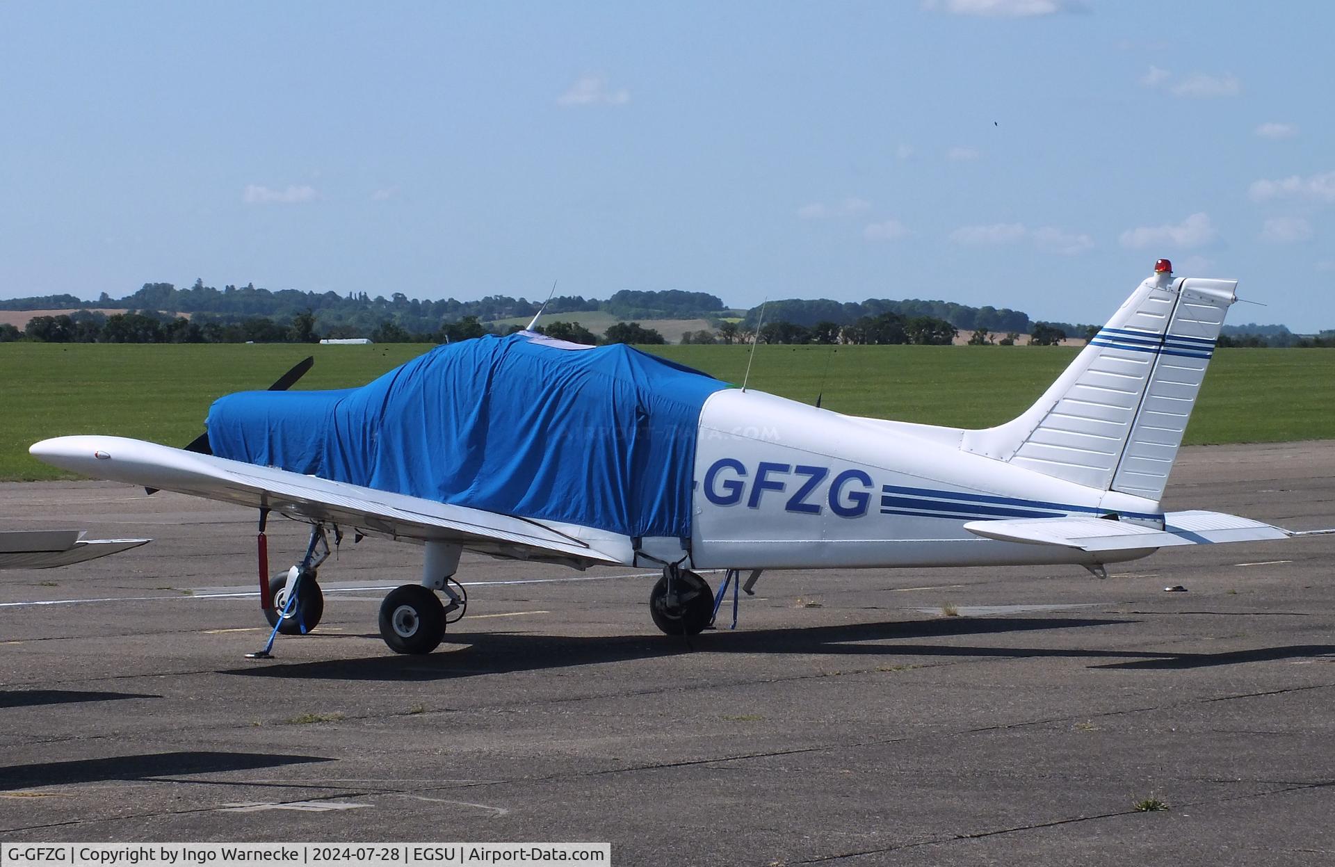 G-GFZG, 1973 Piper PA-28-140 Cherokee C/N 28-7225350, Piper PA-28-140 Cherokee at Duxford airfield (two days after Duxford Flying Day: The Americans 2024)