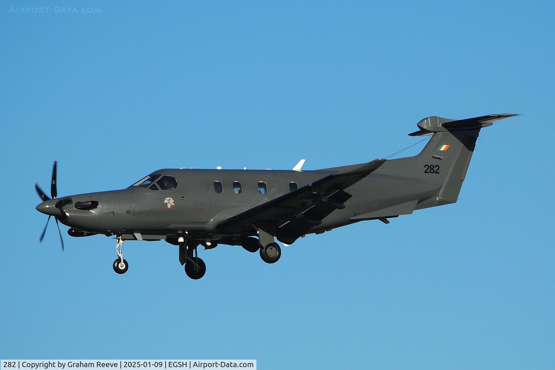 282, Pilatus PC-12/47E Spectre C/N 1838, Landing at Norwich.