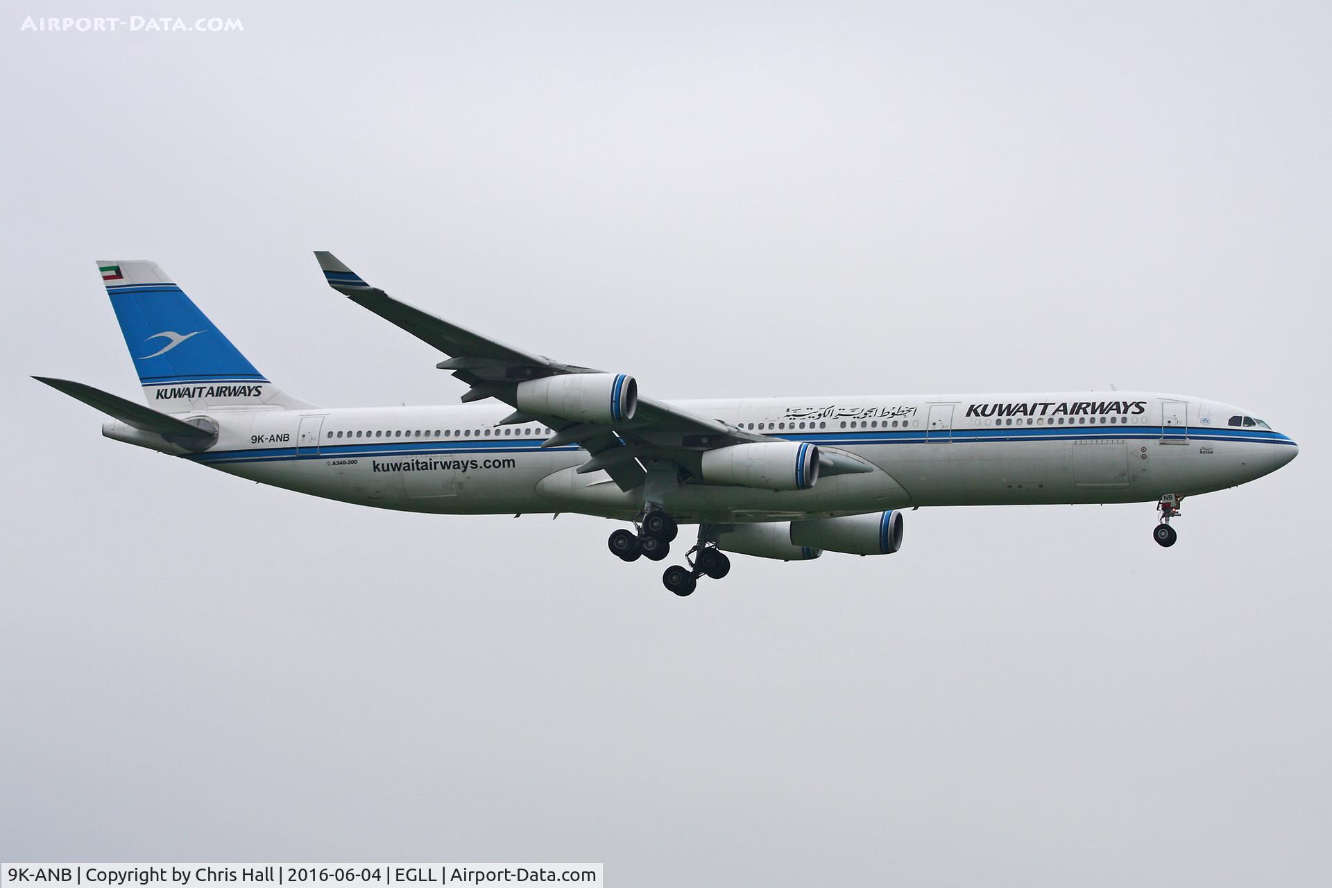 9K-ANB, 1995 Airbus A340-313 C/N 090, Heathrow