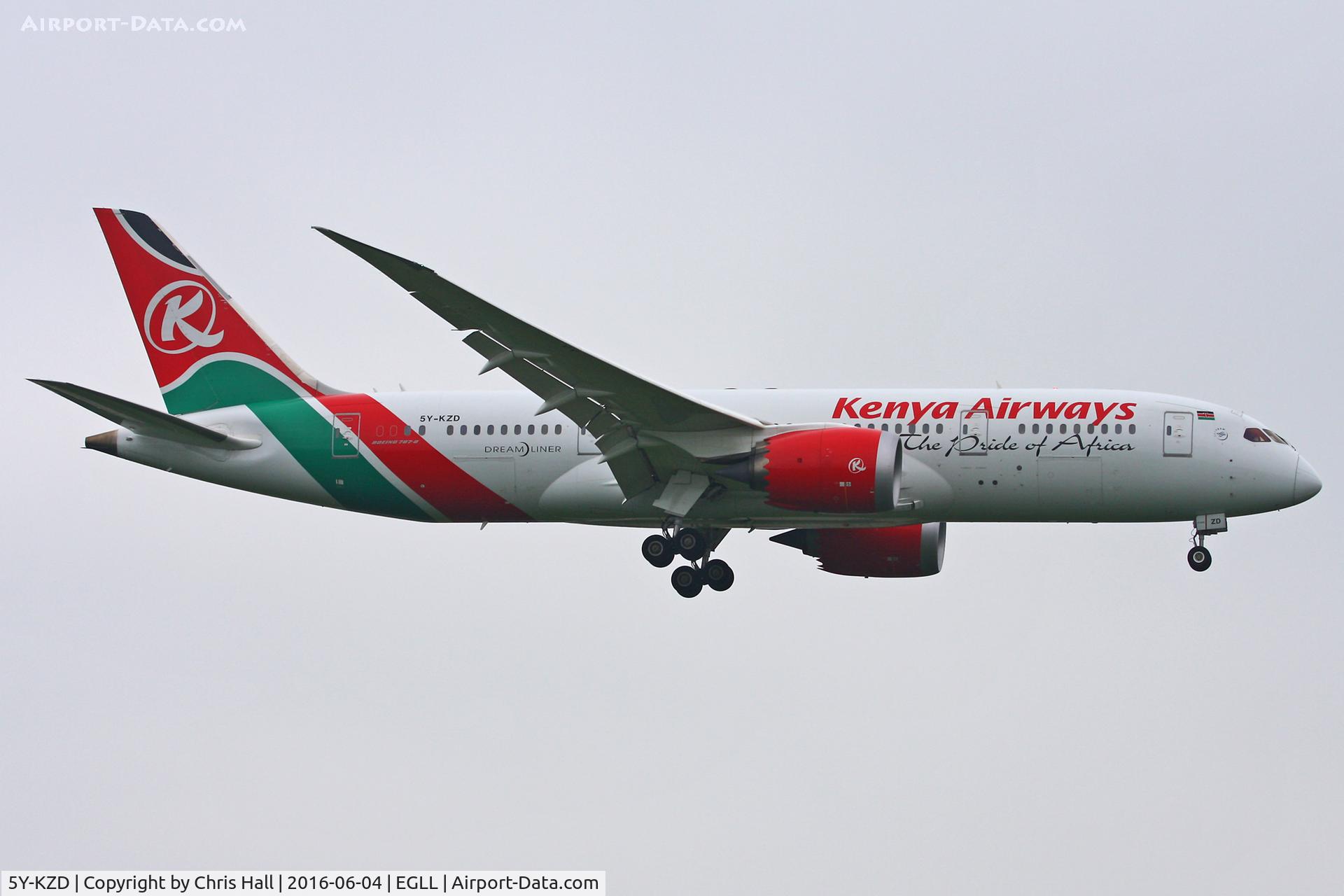 5Y-KZD, 2014 Boeing 787-8 Dreamliner C/N 36041, Heathrow