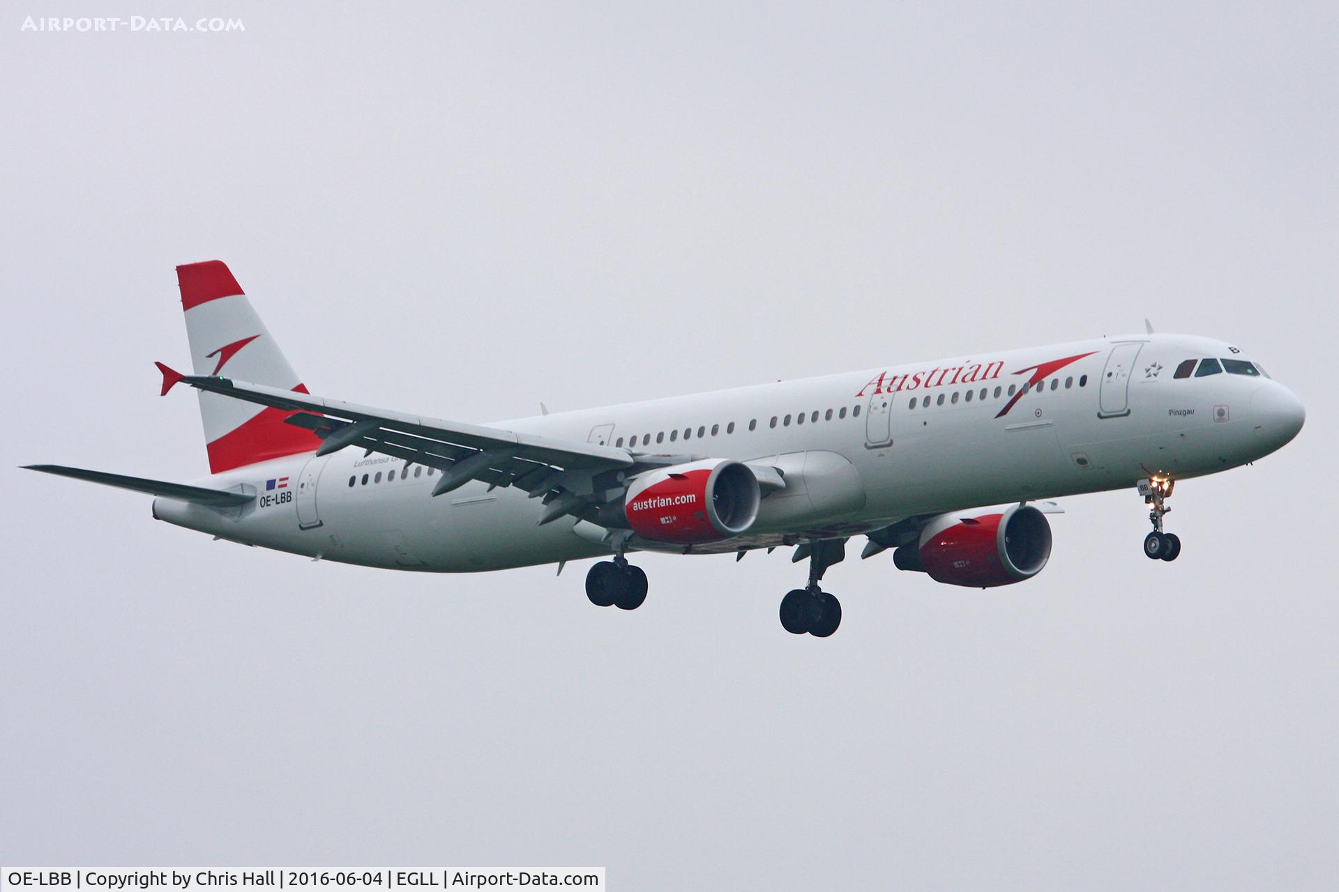 OE-LBB, 1995 Airbus A321-111 C/N 570, Heathrow