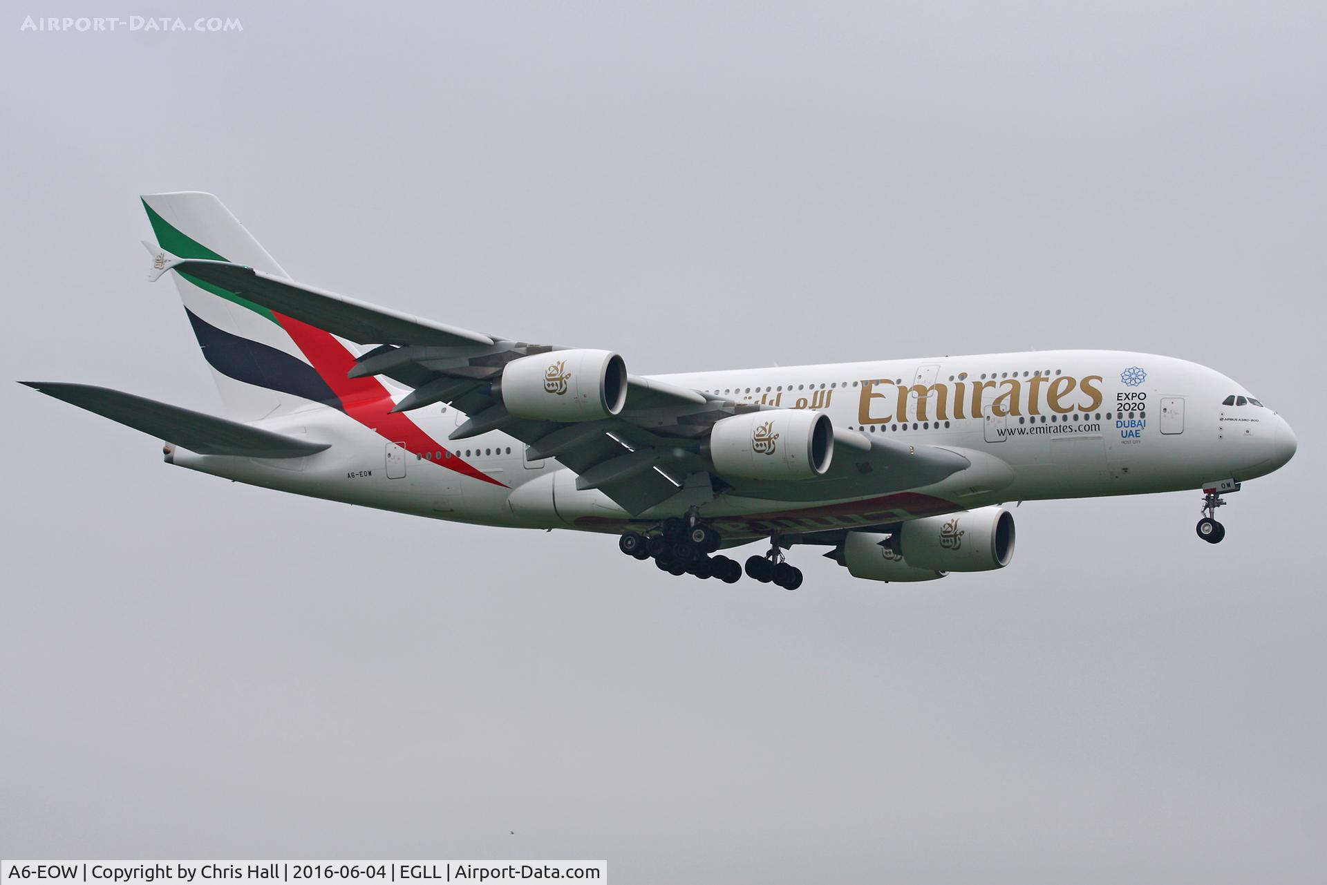 A6-EOW, 2015 Airbus A380-861 C/N 207, Heathrow