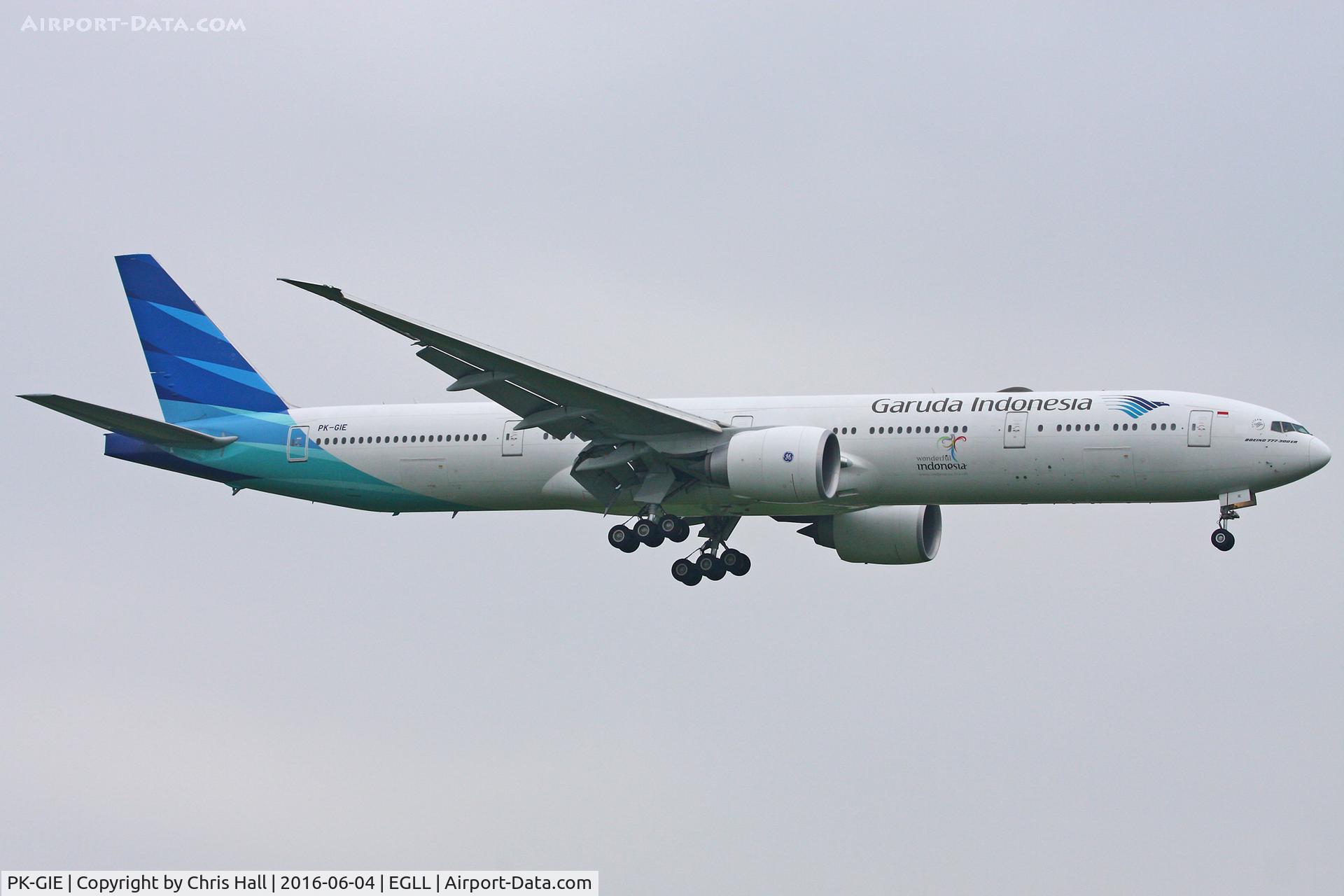 PK-GIE, 2013 Boeing 777-3U3/ER C/N 29147, Heathrow