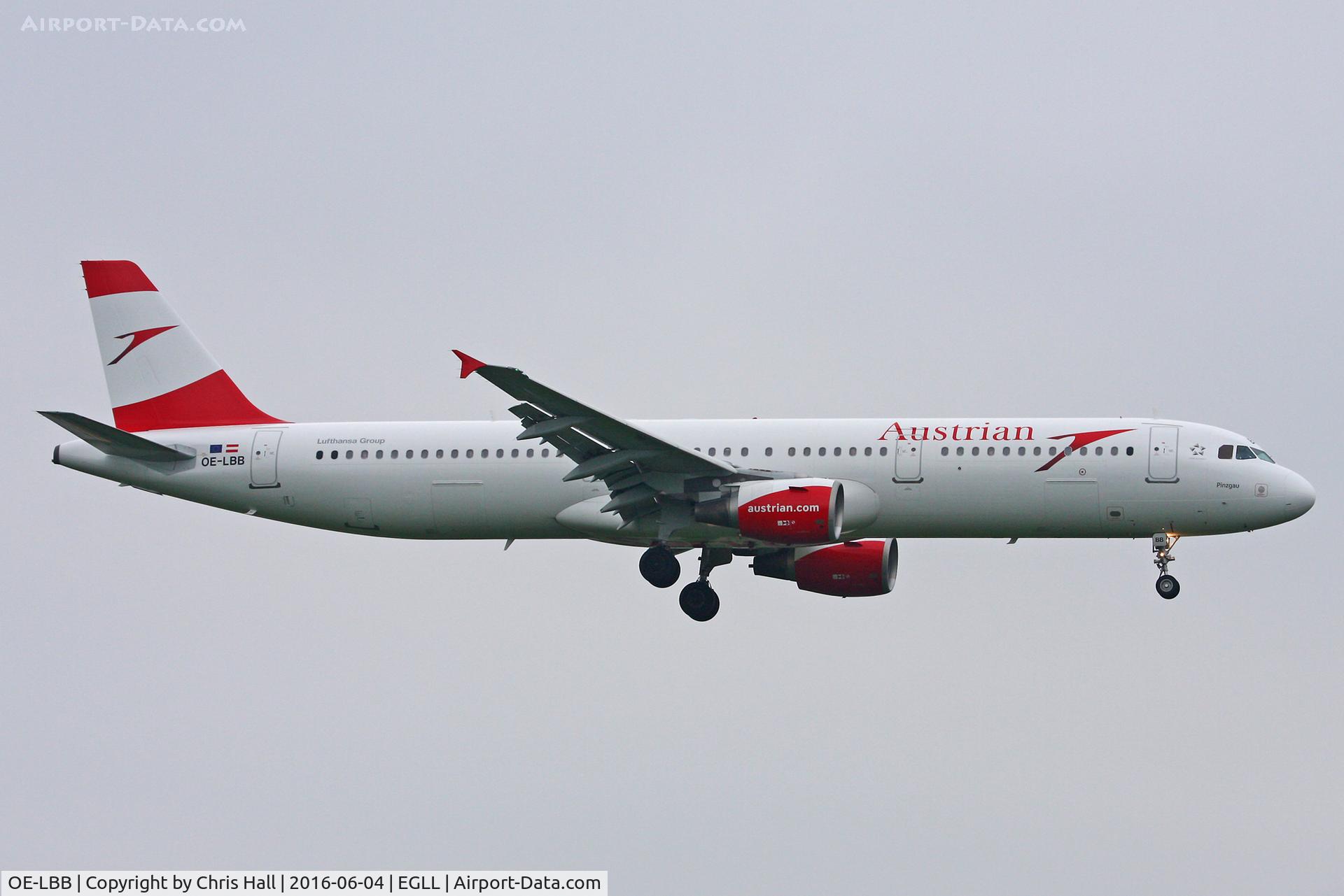 OE-LBB, 1995 Airbus A321-111 C/N 570, Heathrow
