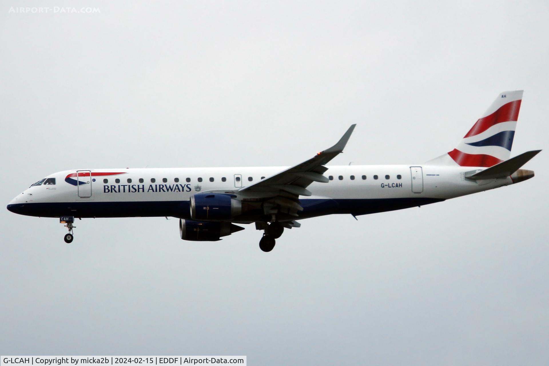 G-LCAH, 2012 Embraer 190LR (ERJ-190-100LR) C/N 19000564, Landing