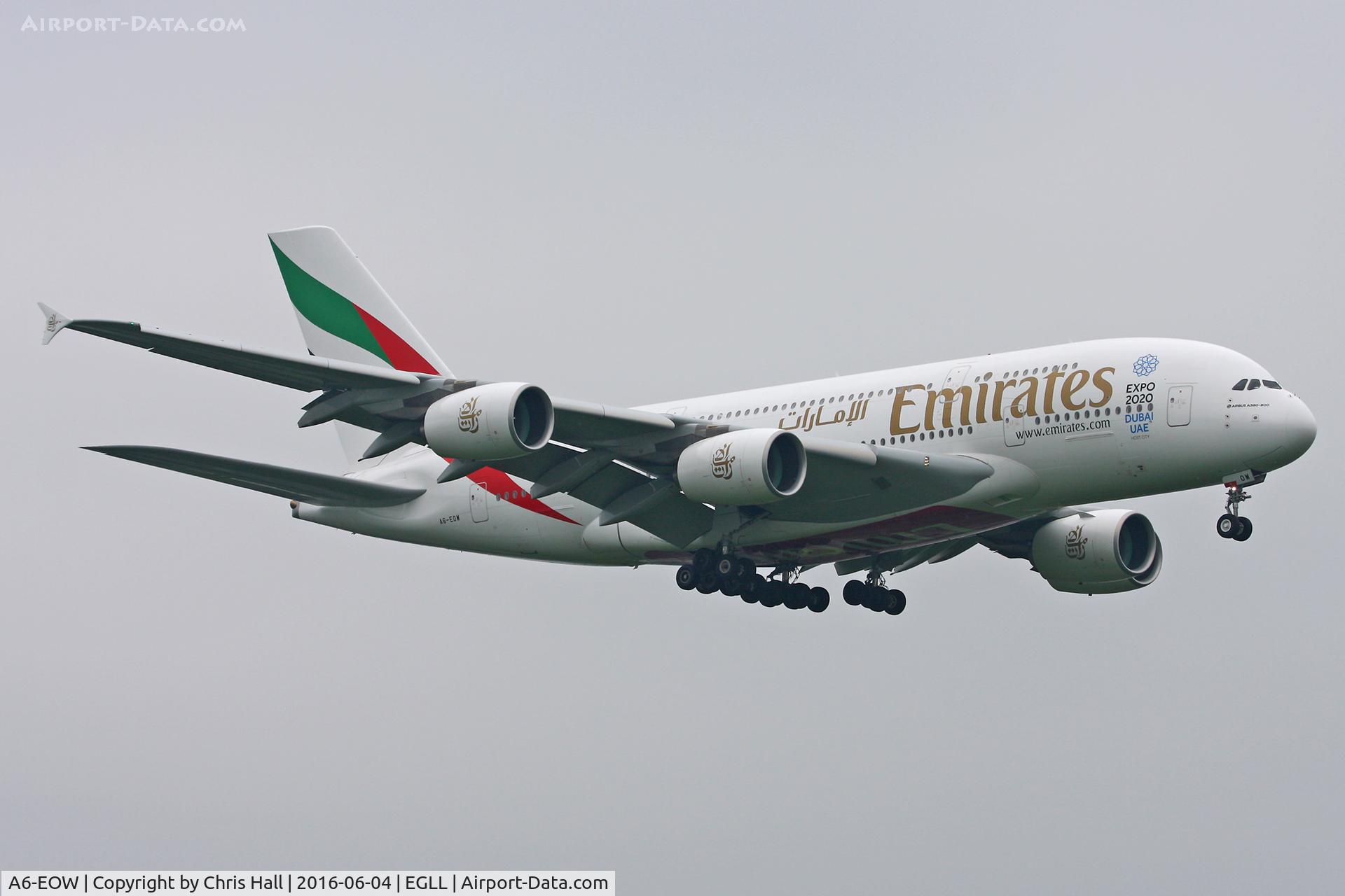 A6-EOW, 2015 Airbus A380-861 C/N 207, Heathrow