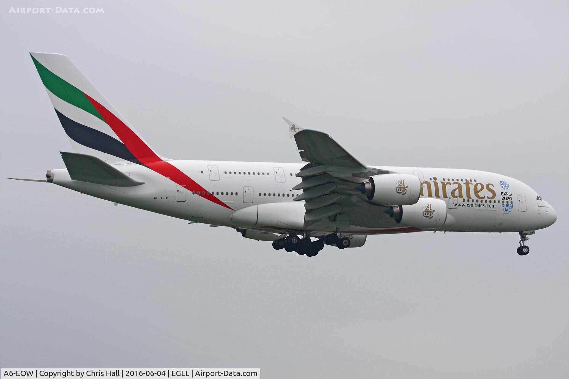 A6-EOW, 2015 Airbus A380-861 C/N 207, Heathrow