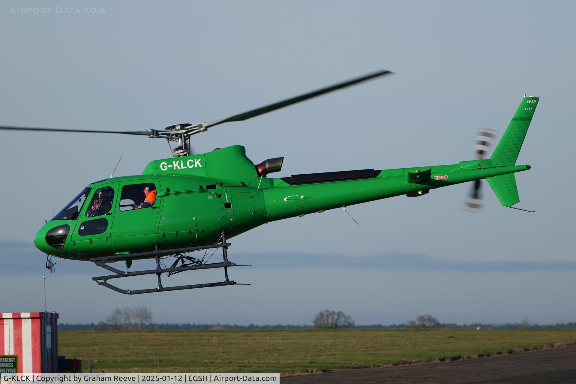 G-KLCK, 2024 Airbus Helicopters AS 350B3 C/N 9658, Landing at Norwich.