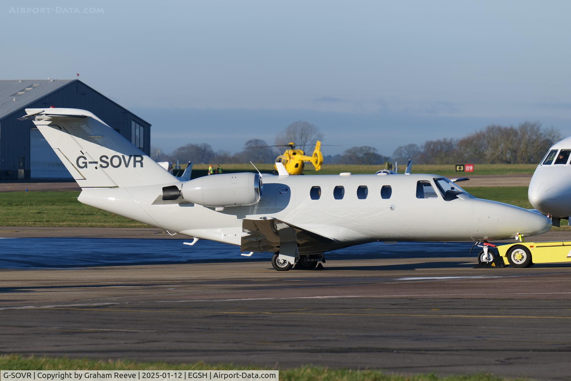 G-SOVR, 1996 Cessna Citation 525 C/N 525-0144, Parked at Norwich.