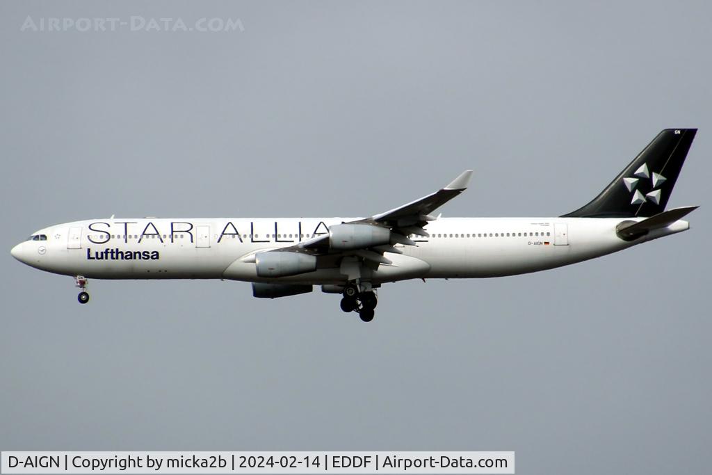 D-AIGN, 1998 Airbus A340-313 C/N 213, Landing
