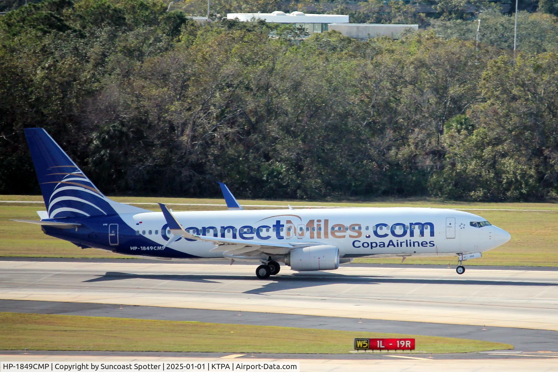 HP-1849CMP, 2015 Boeing 737-8V3 C/N 41449, Copa Flight 394 departs Runway 1L at Tampa International airport enroute to Tocumen International Airport