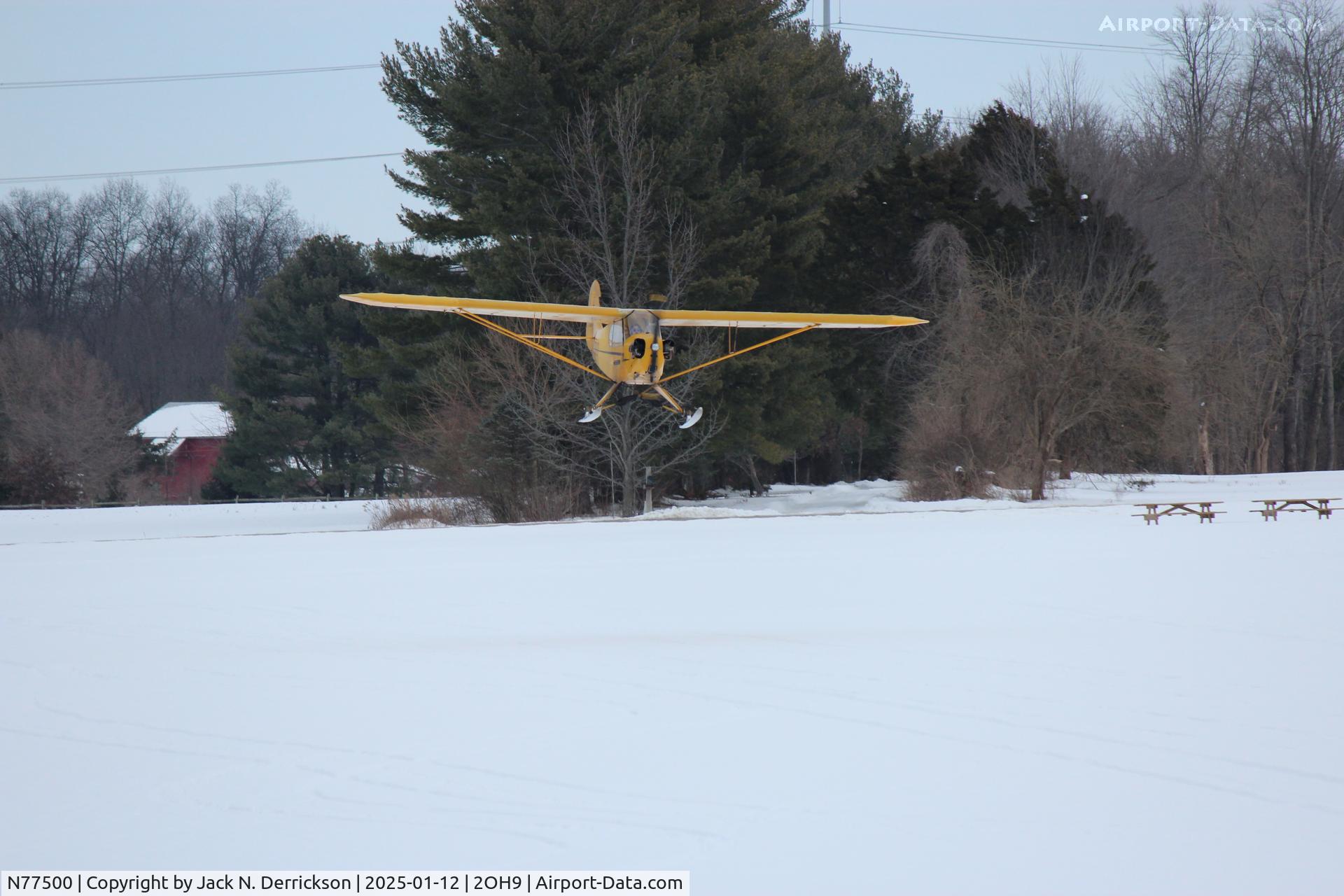 N77500, Piper J3C-65 Cub C/N 21991, Snowy day
