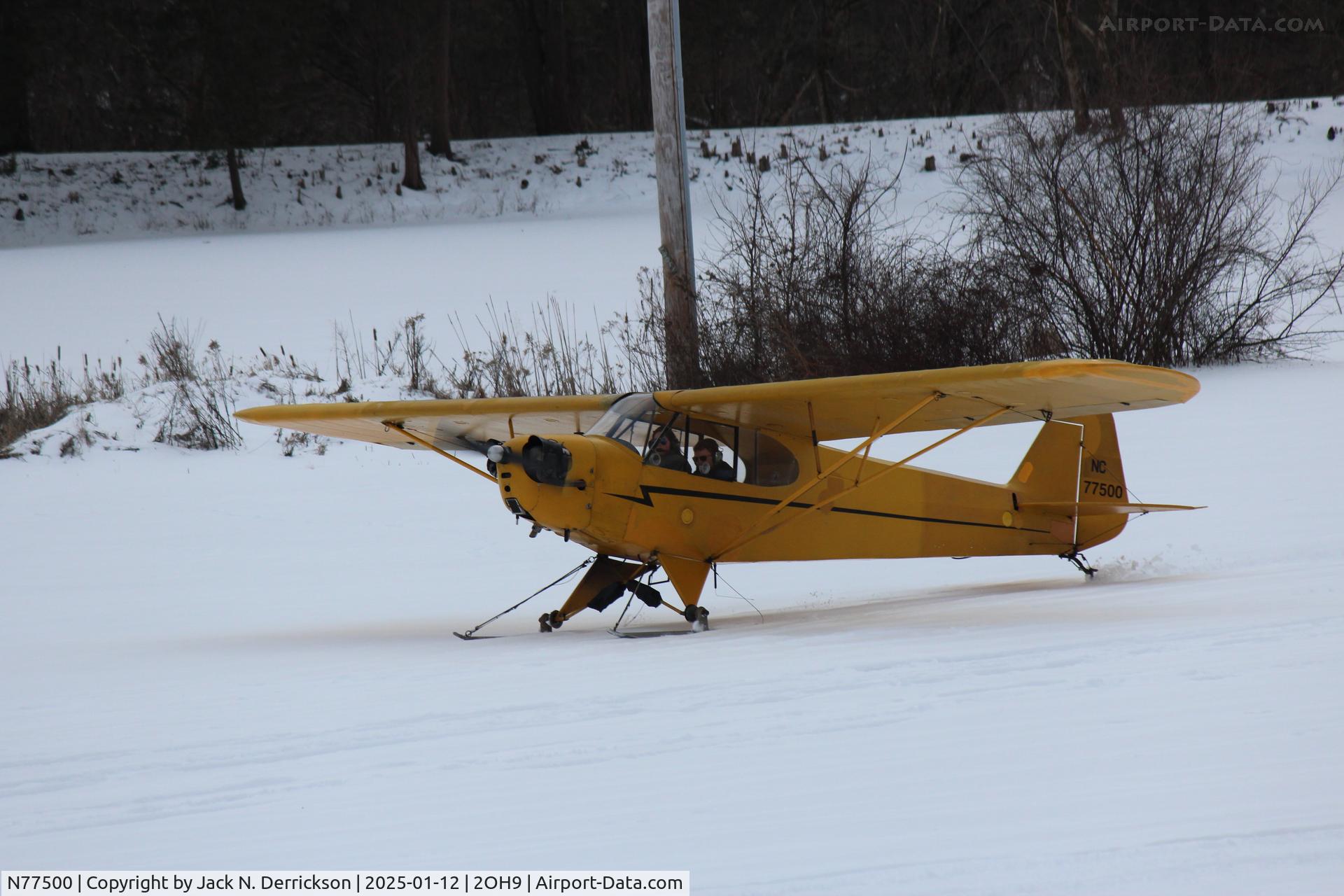 N77500, Piper J3C-65 Cub C/N 21991, Snowy Day