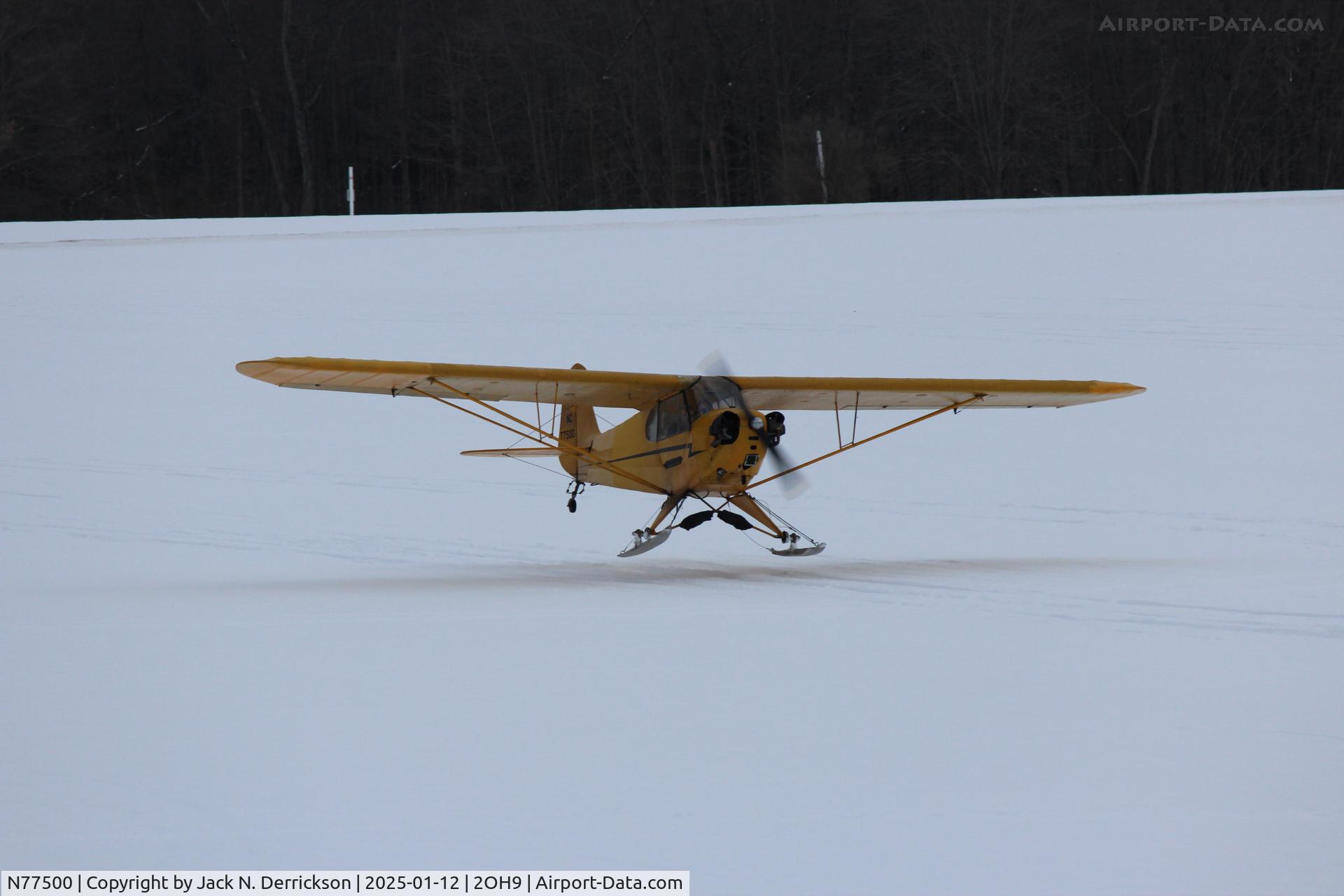 N77500, Piper J3C-65 Cub C/N 21991, Snowy Day
